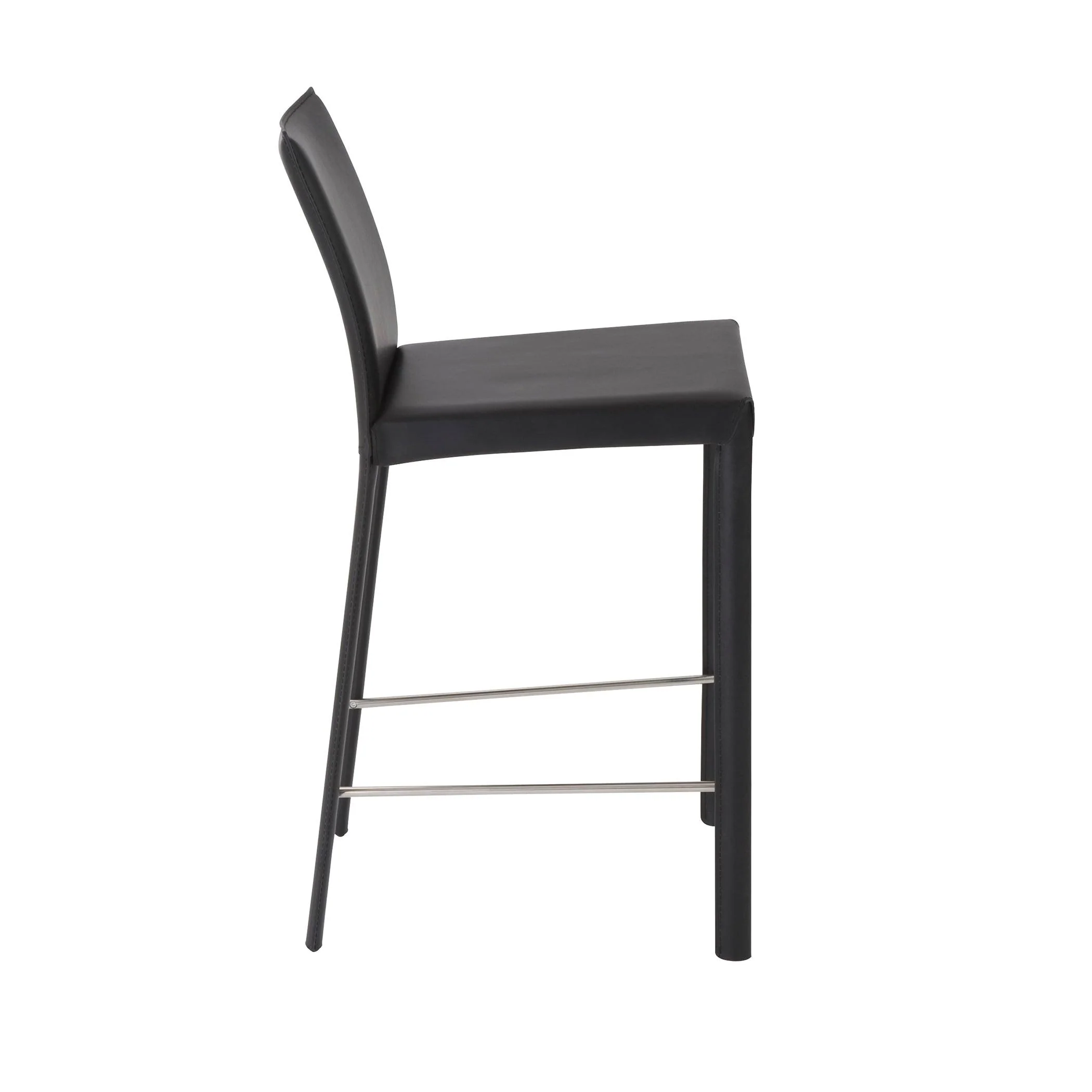 Hasa Counter Stool with Polished Staless Steel Legs - Set of 2 - Frankwebs