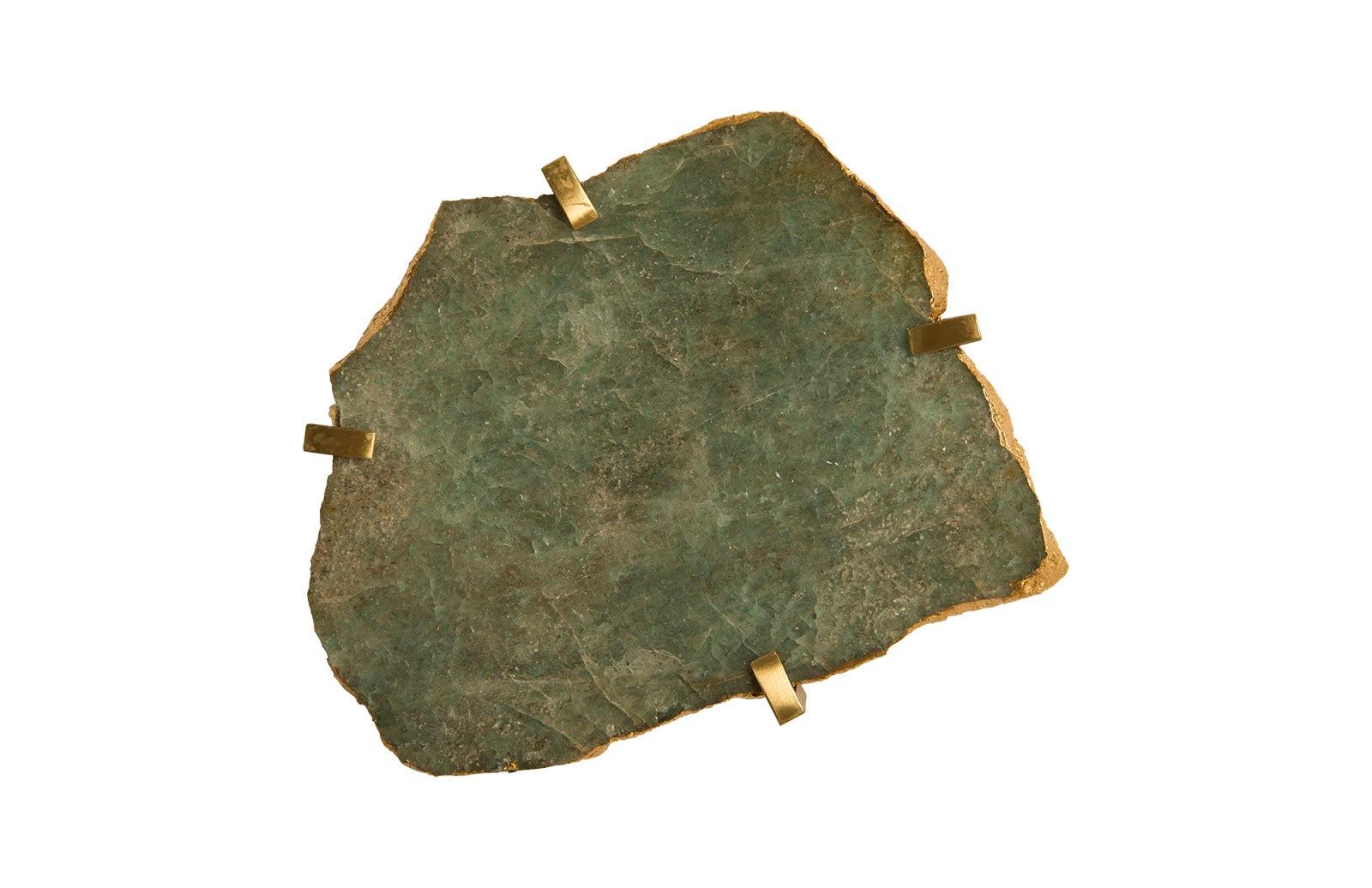Gem Wall Tile in Brass Setting, Green Emerald - Frankwebs