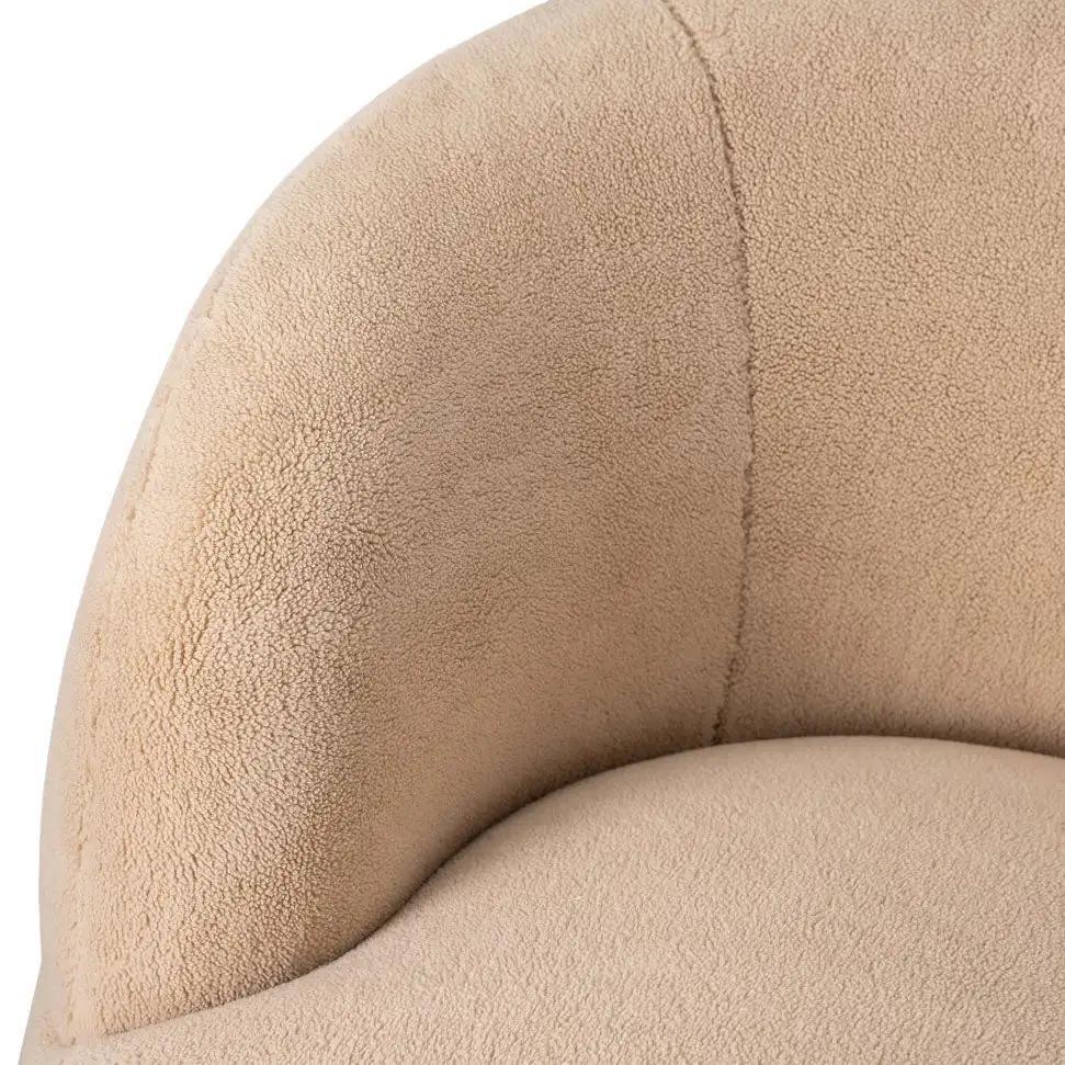FLYNN FAUX LAMB WOOL SWIVEL CHAIR - Frankwebs