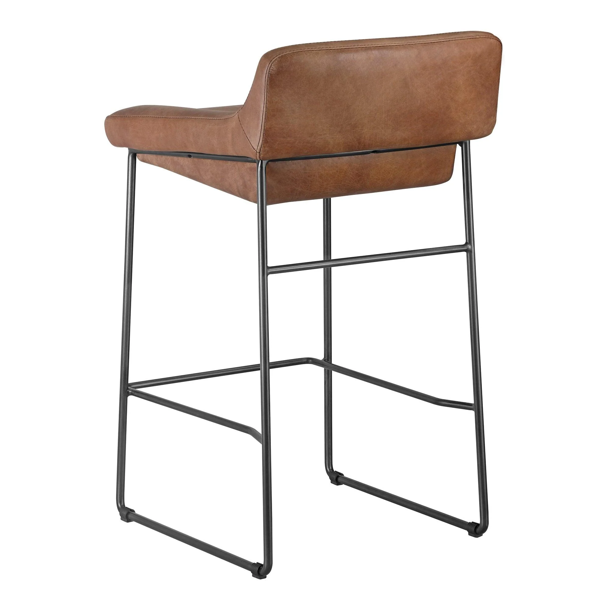 Starlet Counter Stool Open Road Brown Leather - Set Of Two - Frankwebs