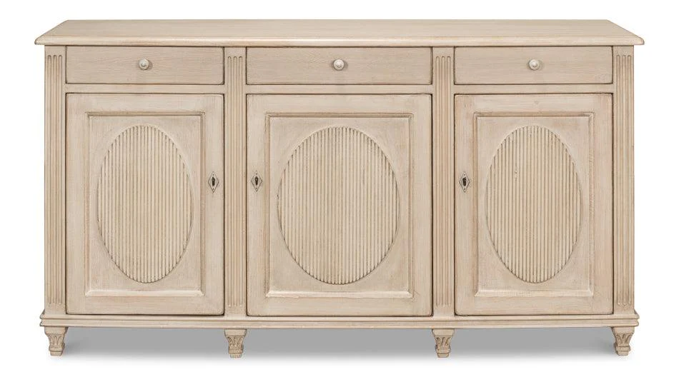 Ribbon Three Door Sideboard - Stone Grey - Frankwebs