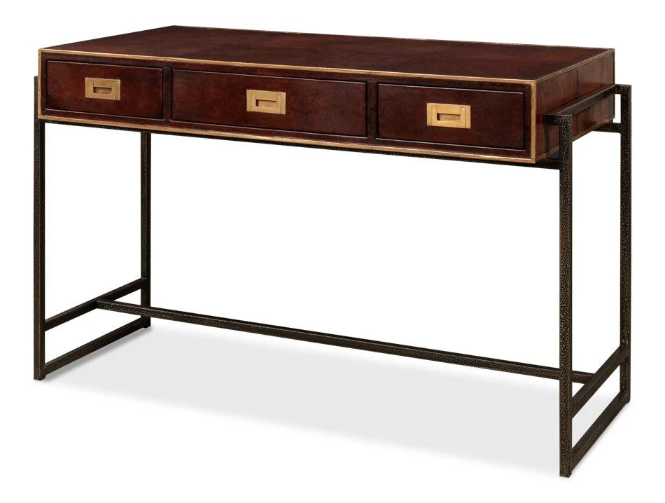 Old Brown Leather Desk - Frankwebs