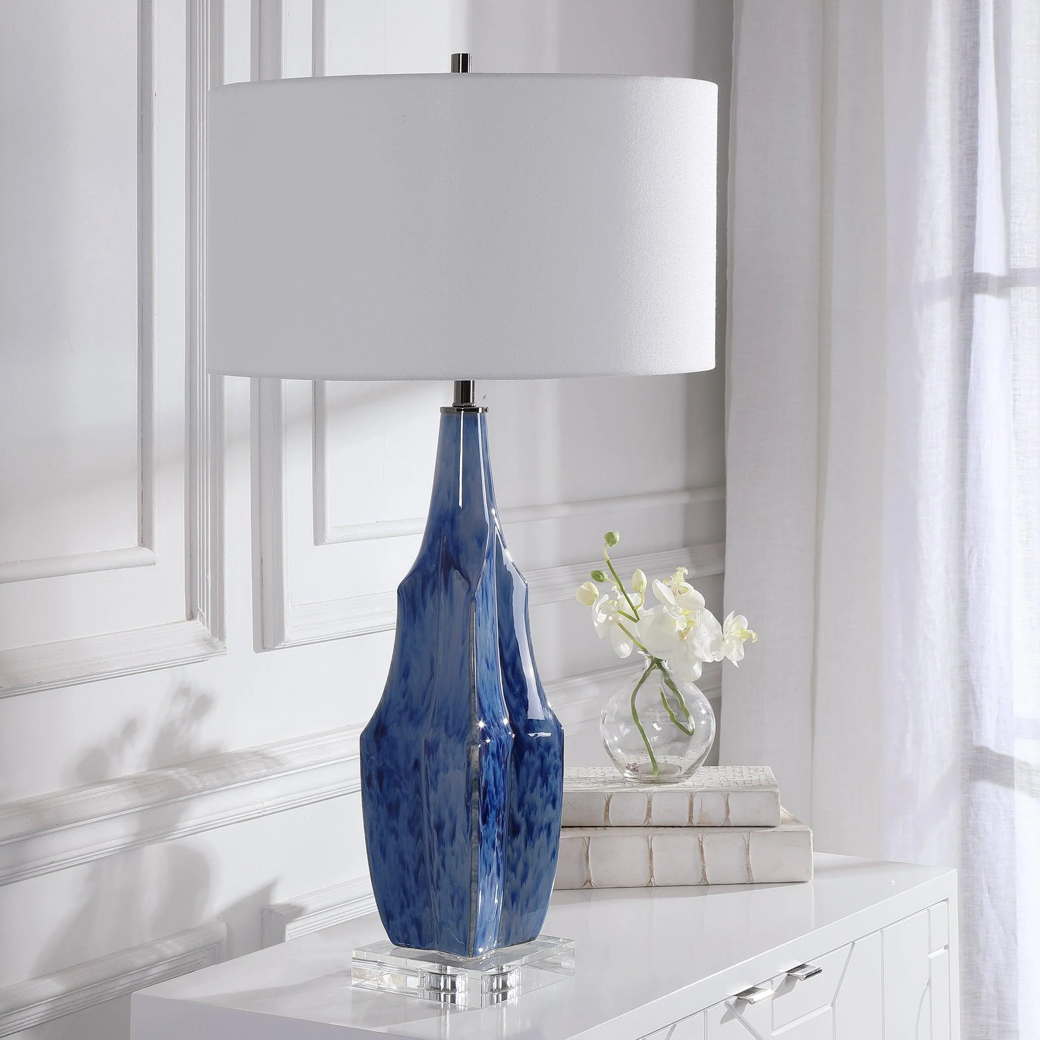EVERARD BLUE TABLE LAMP - Frankwebs