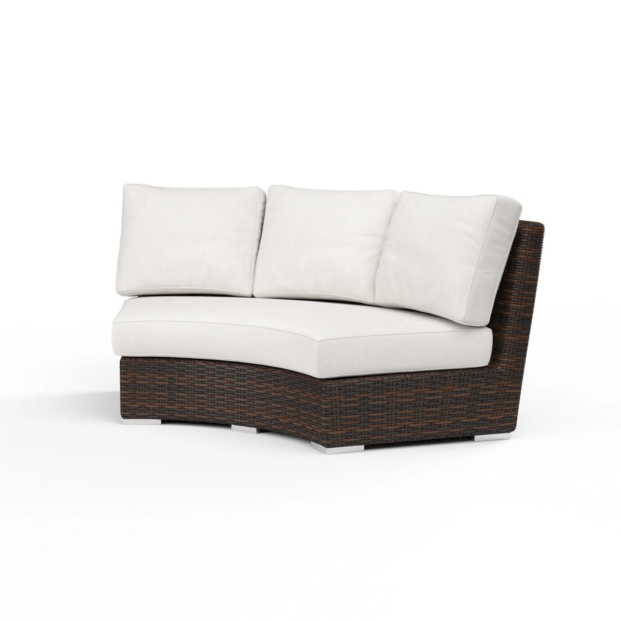 Montecito Curved Loveseat in Canvas Flax w/ Self Welt - Frankwebs