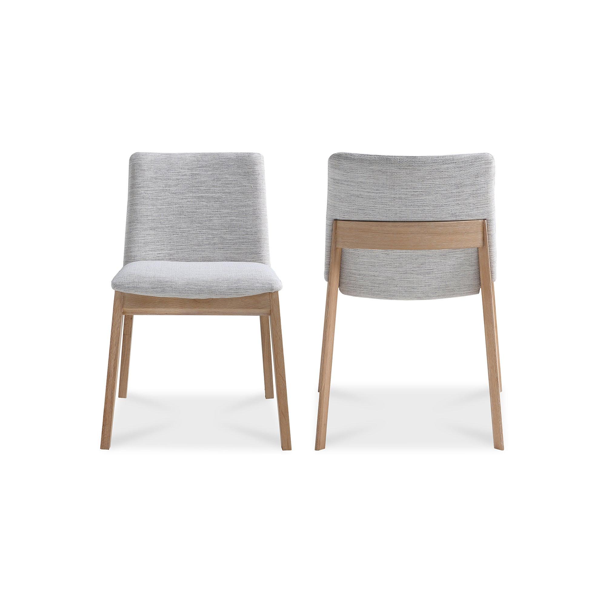Deco Oak Dining Chair Light Grey - Set Of Two - Frankwebs