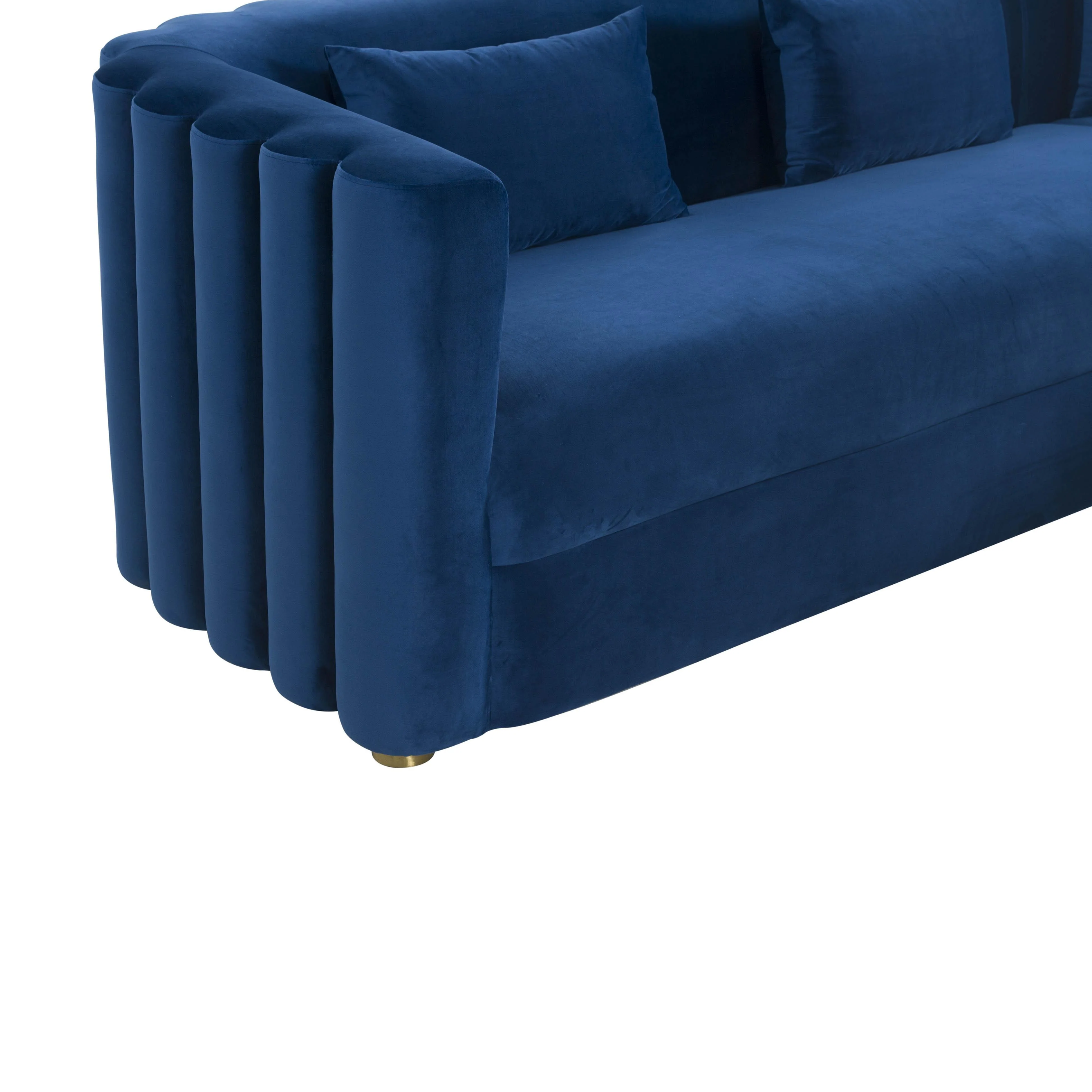 Callie Navy Velvet Sectional - RAF - Frankwebs