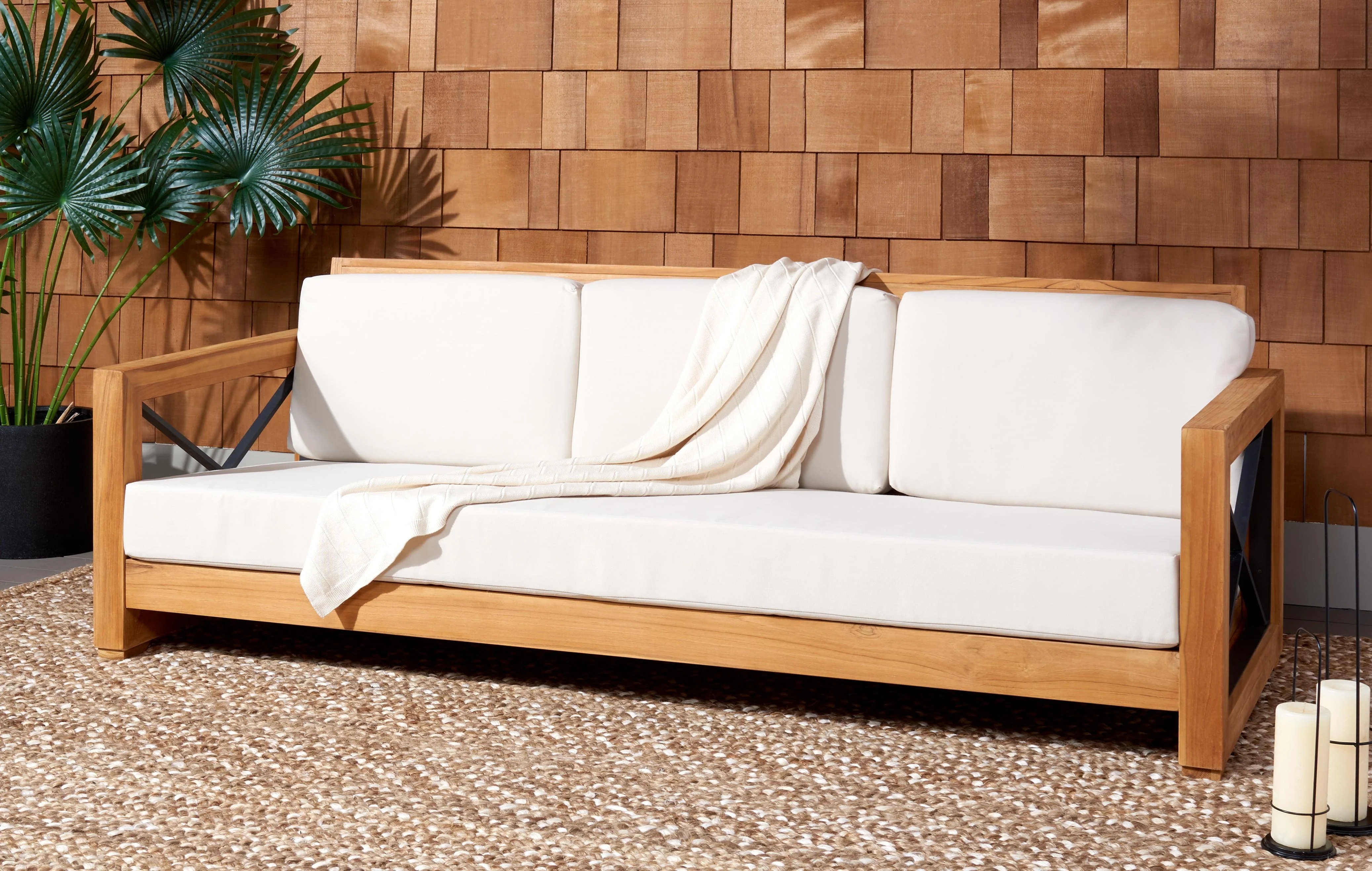ANDROS BRAZILIAN TEAK PATIO SOFA - Frankwebs