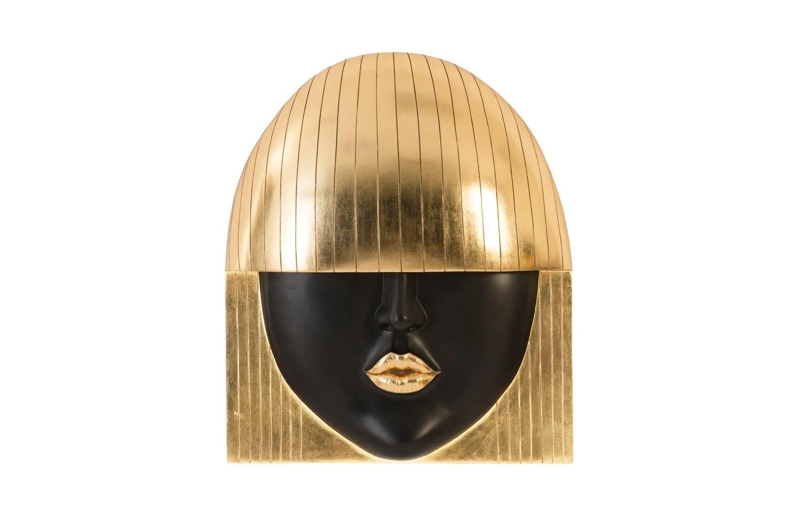 Fashion Faces Wall Art, Large, Kiss, Black and Gold Leaf - Frankwebs