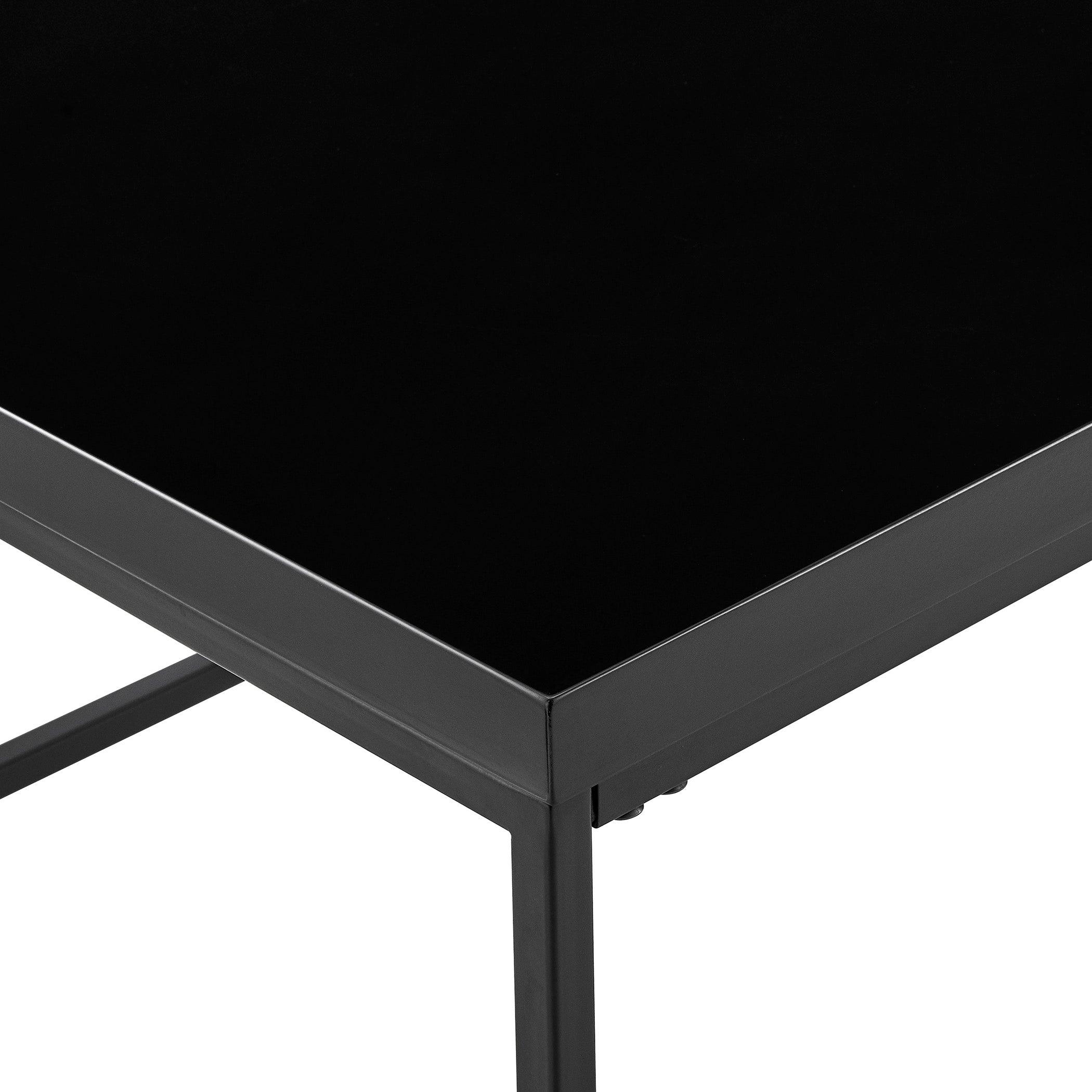 TERESA RECTANGLE COFFEE TABLE IN HIGH GLOSS BLACK WITH MATTE BLACK BASE - Frankwebs