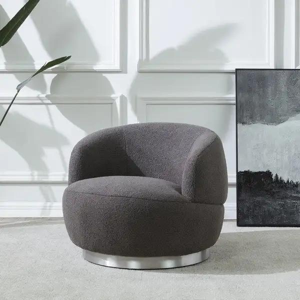 FLYNN FAUX LAMB WOOL SWIVEL CHAIR - Frankwebs
