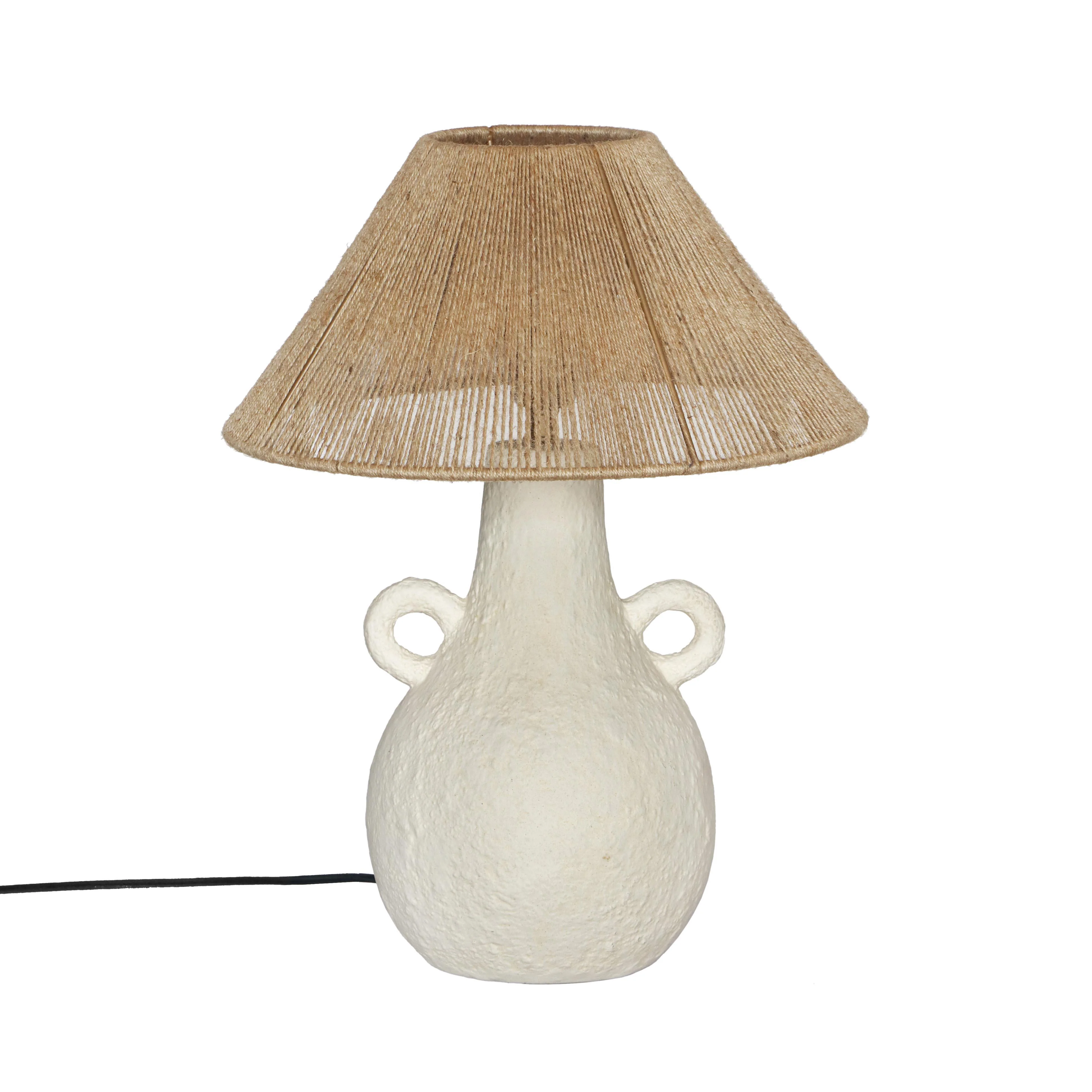Lalit Natural & White Ceramic Table Lamp - Frankwebs