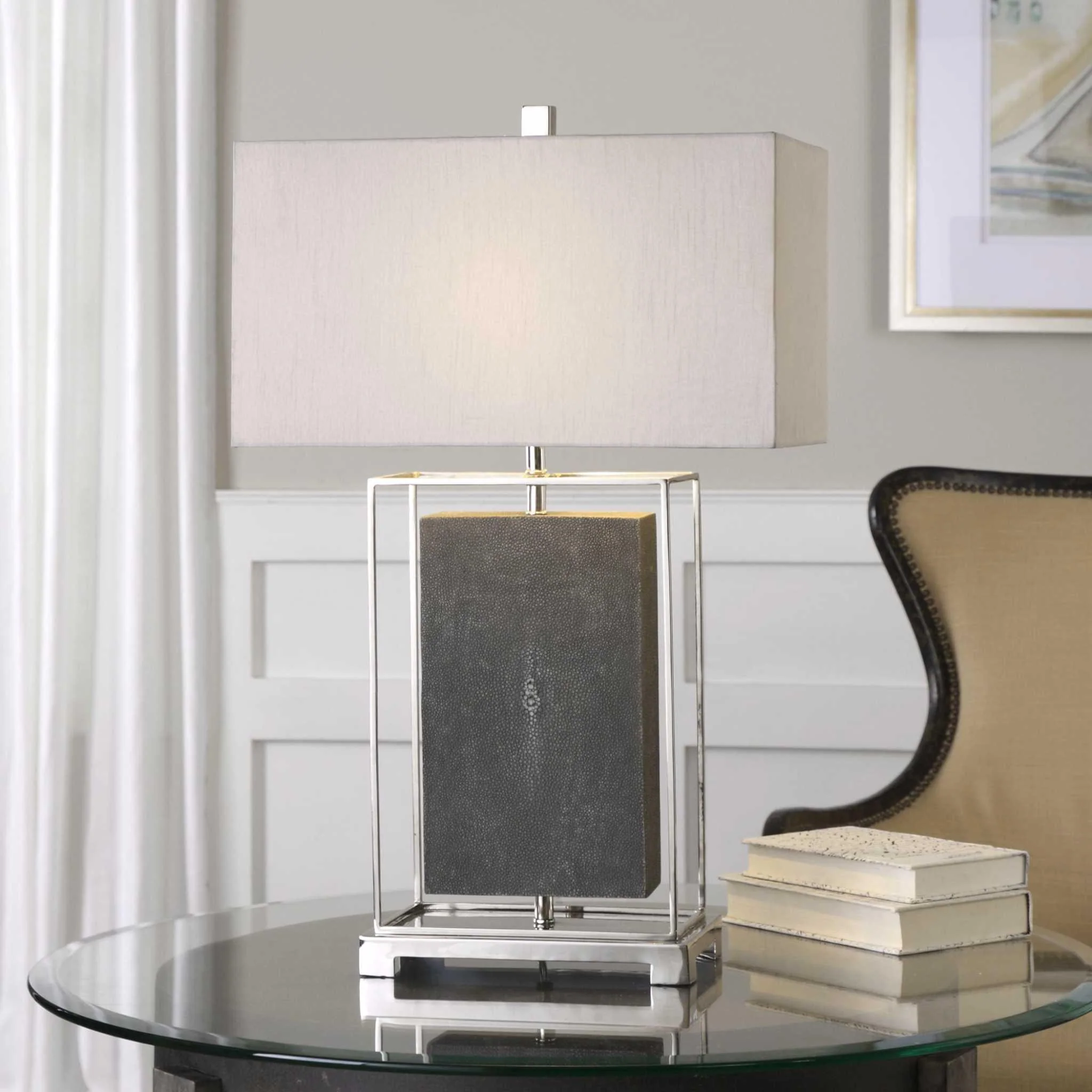 SAKANA GRAY TEXTURED TABLE LAMP - Frankwebs