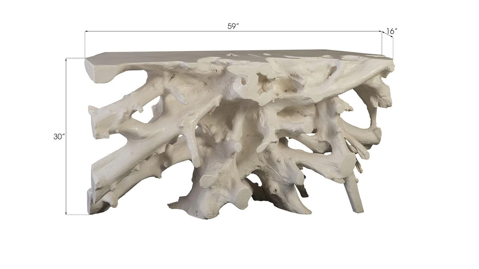 Cast Root Console Table, Gel Coat White - Frankwebs