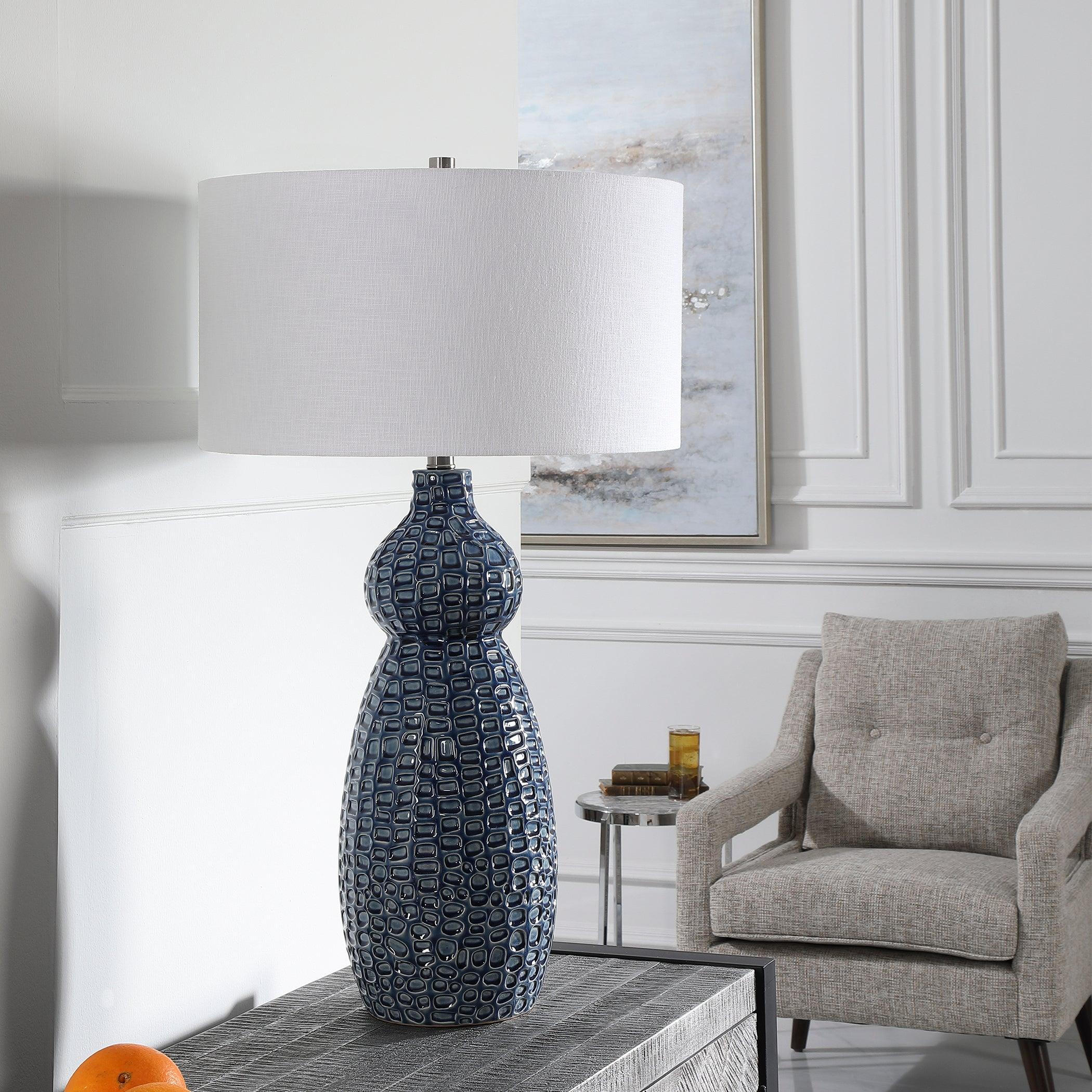 HOLLOWAY COBALT BLUE TABLE LAMP - Frankwebs