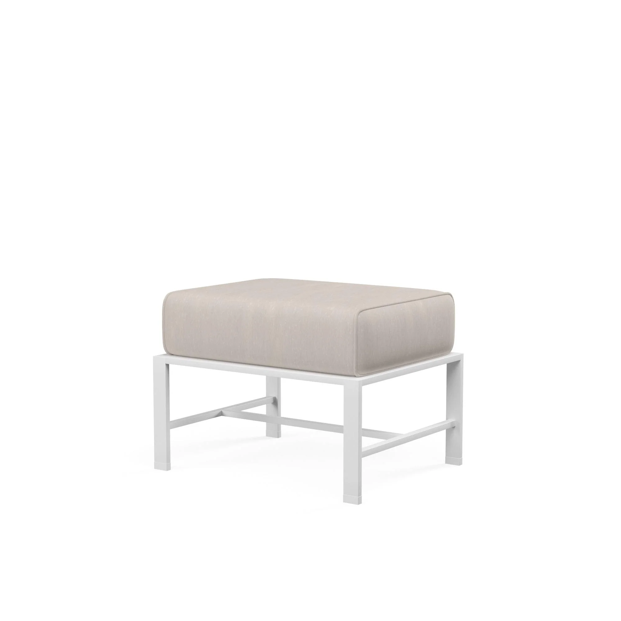 Bristol Ottoman in Canvas Flax w/ Self Welt - Frankwebs
