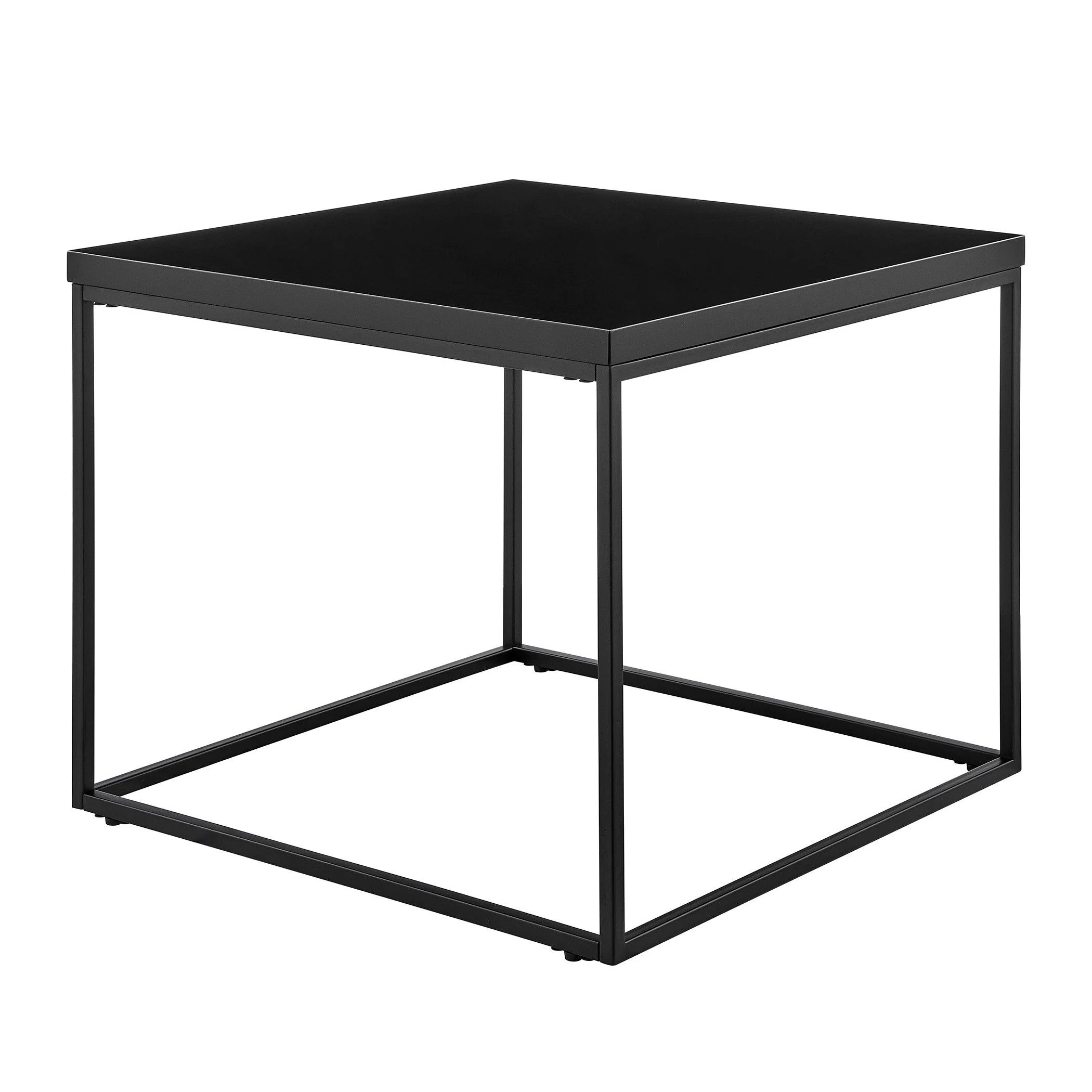 Teresa Side Table in High Gloss Black with Matte Black Base - Frankwebs