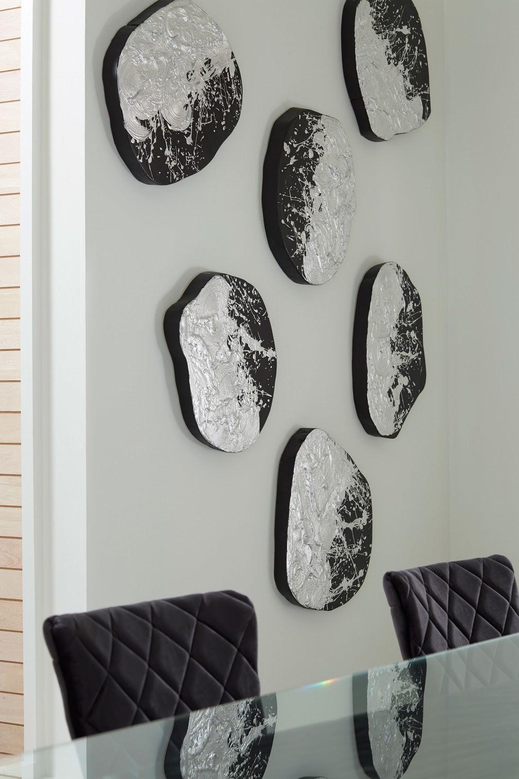 Wisp Wall Tile, Chamcha Wood, Silver Leaf on Black - Frankwebs