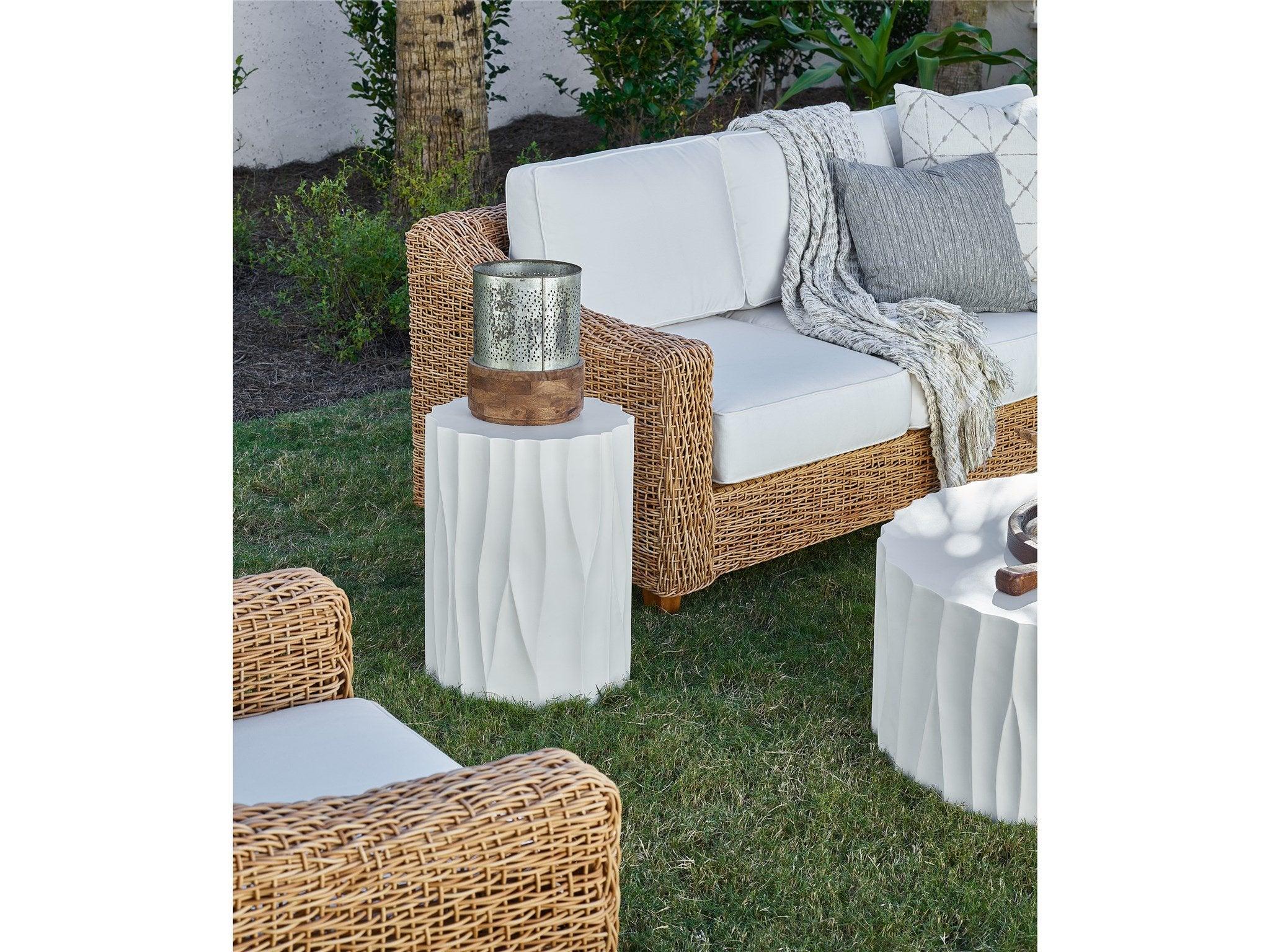 Outdoor Geneva Cast Concrete End Table - Frankwebs