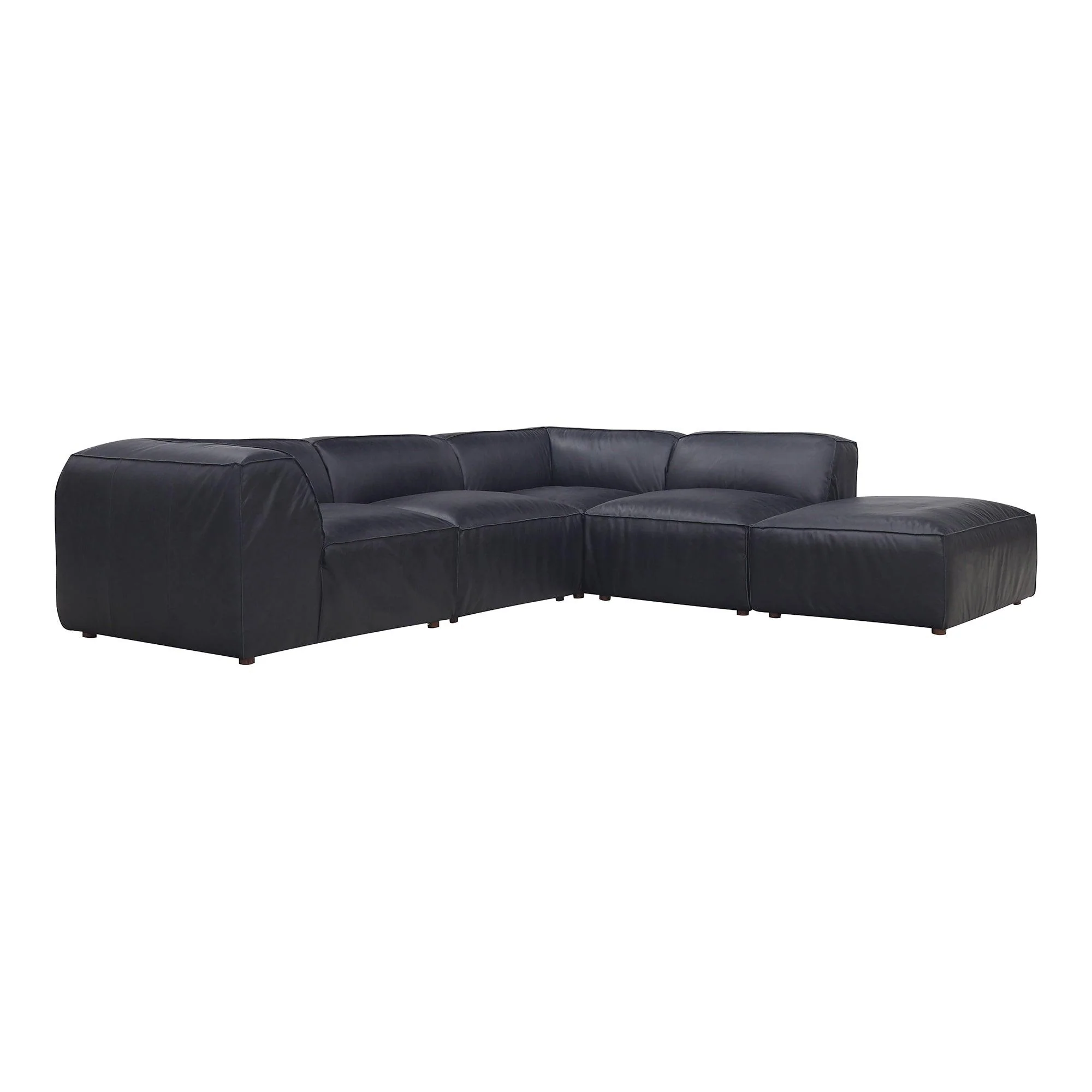 Form Classic L Modular Sectional Vantage Black Leather - Frankwebs