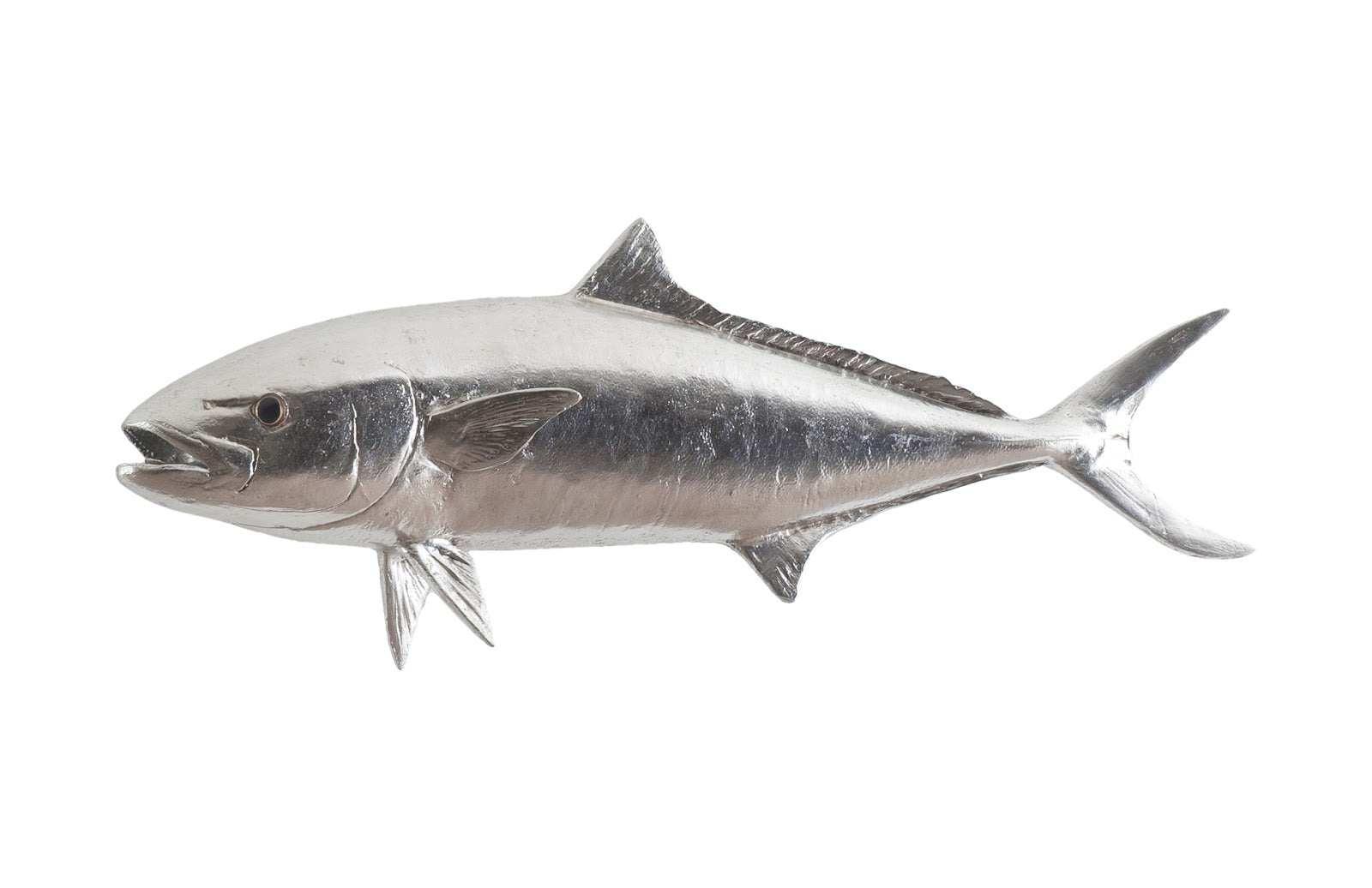 Yellow Tailed King Fish Wall Sculpture, Resin, Silver Leaf - Frankwebs