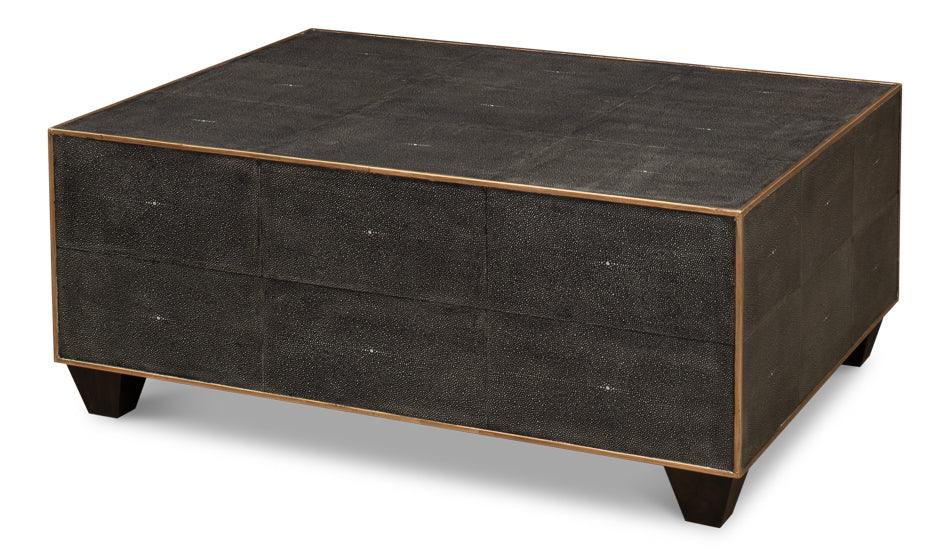 Grey Leather Shagreen Cocktail Table - Frankwebs