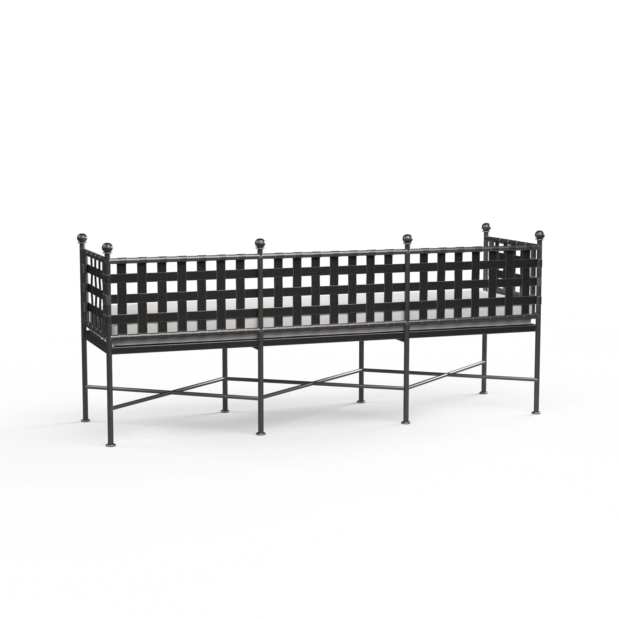 Provence Garden Bench in Canvas Flax w/ Self Welt - Frankwebs