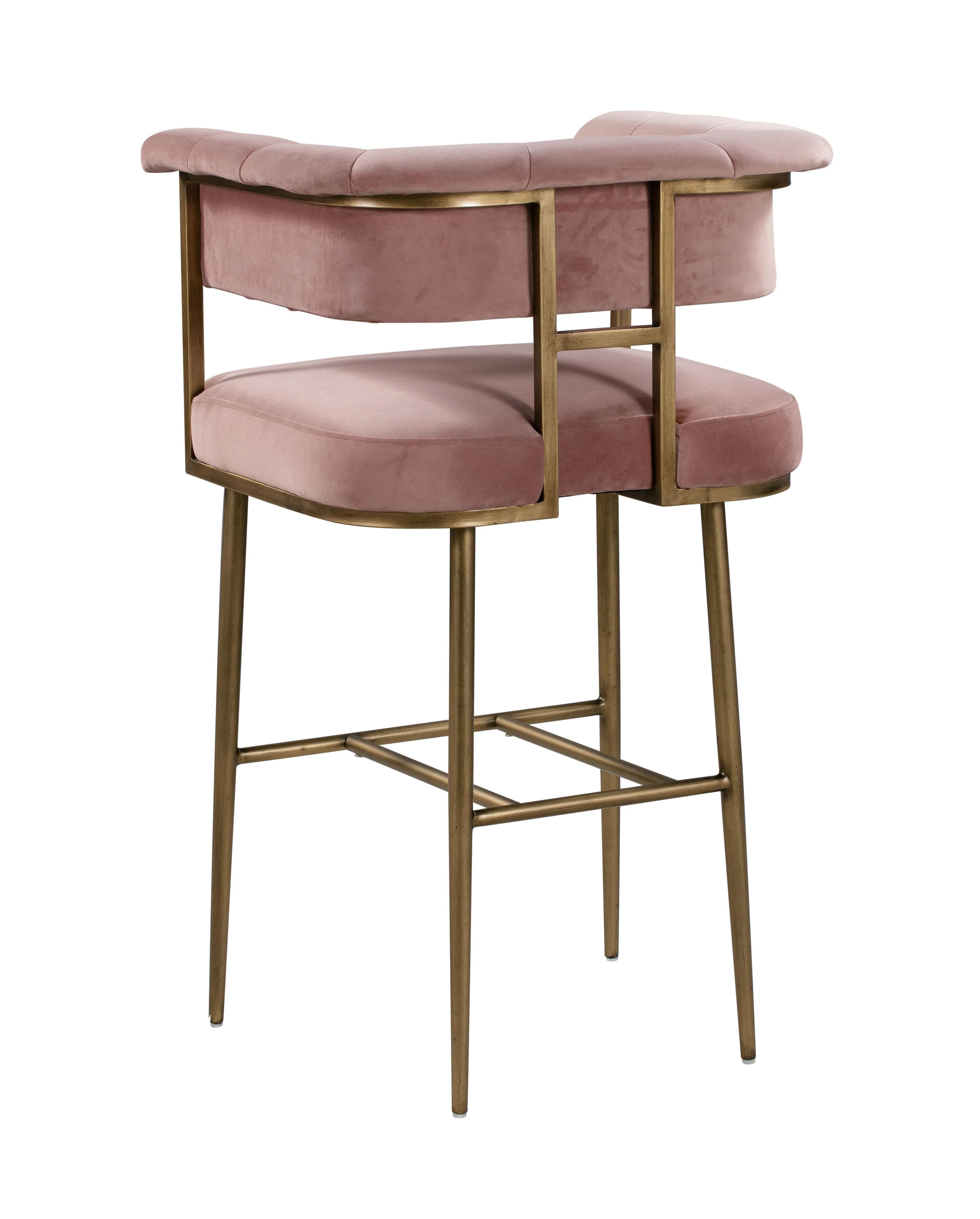 Astrid Blush Velvet Bar Stool - Frankwebs