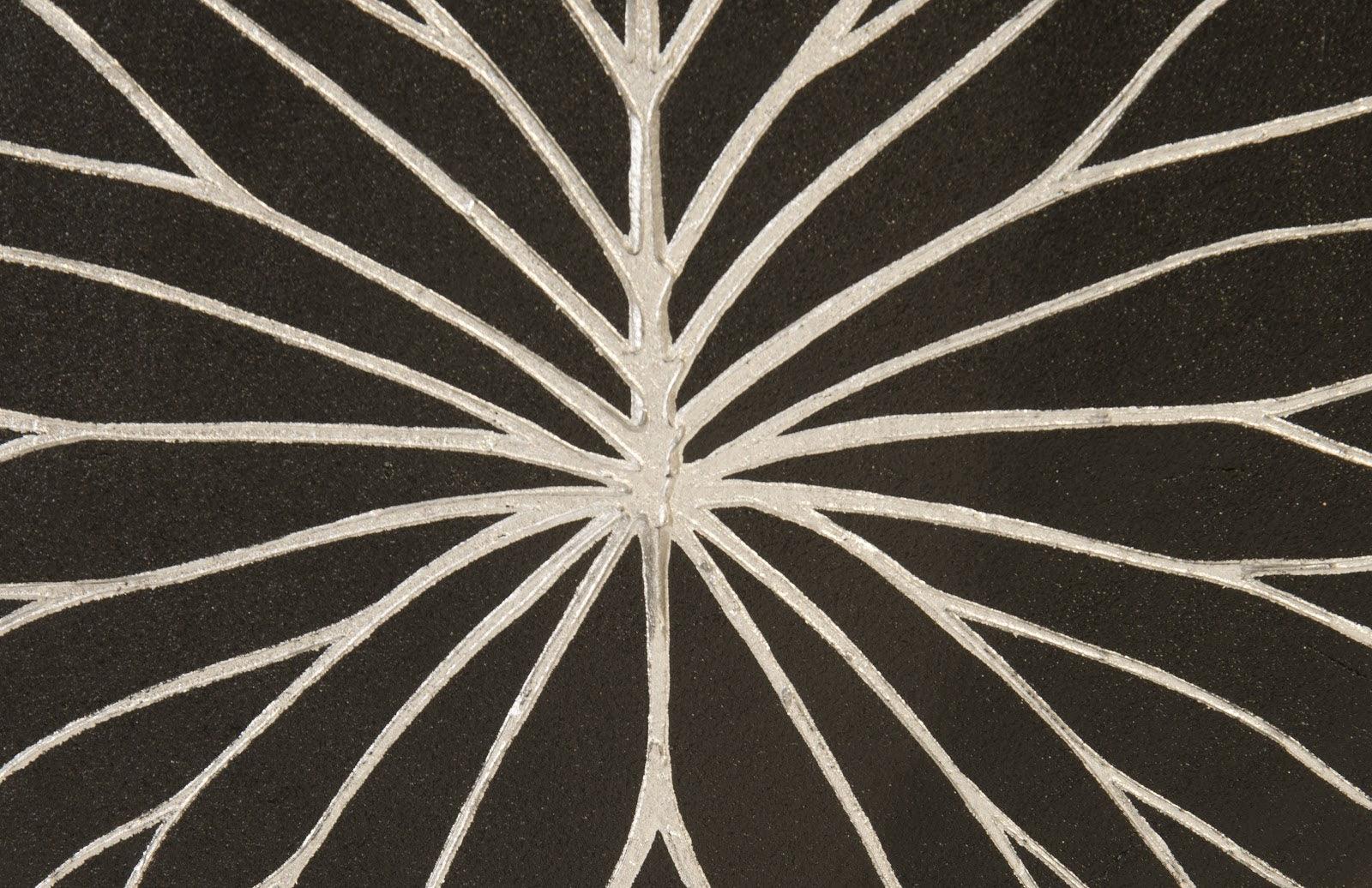 Rivulet Wall Tile, Chamcha Wood, Silver Leaf on Black - Frankwebs