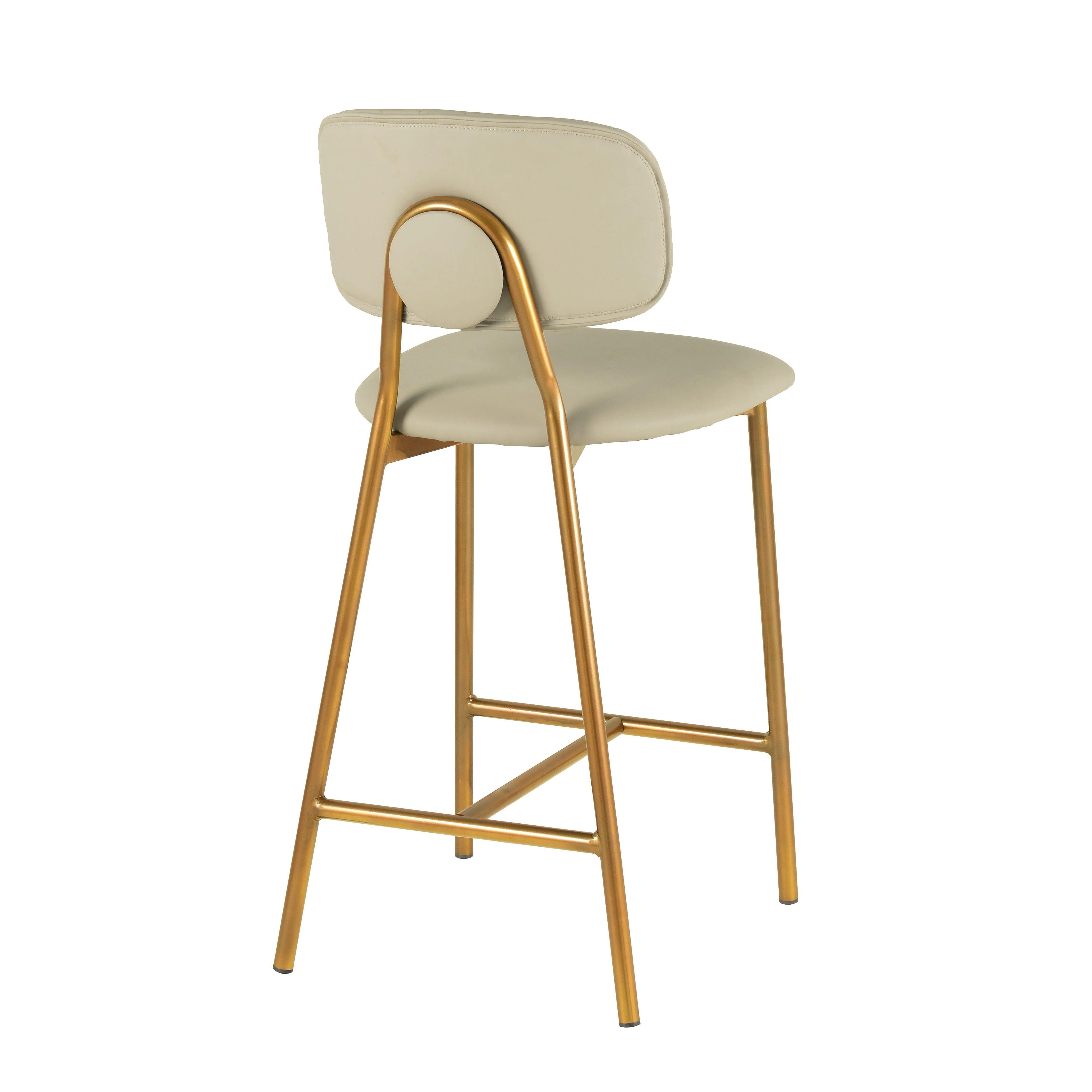 Ariana Nude Vegan Leather Counter Stool - Set of 2 - Frankwebs