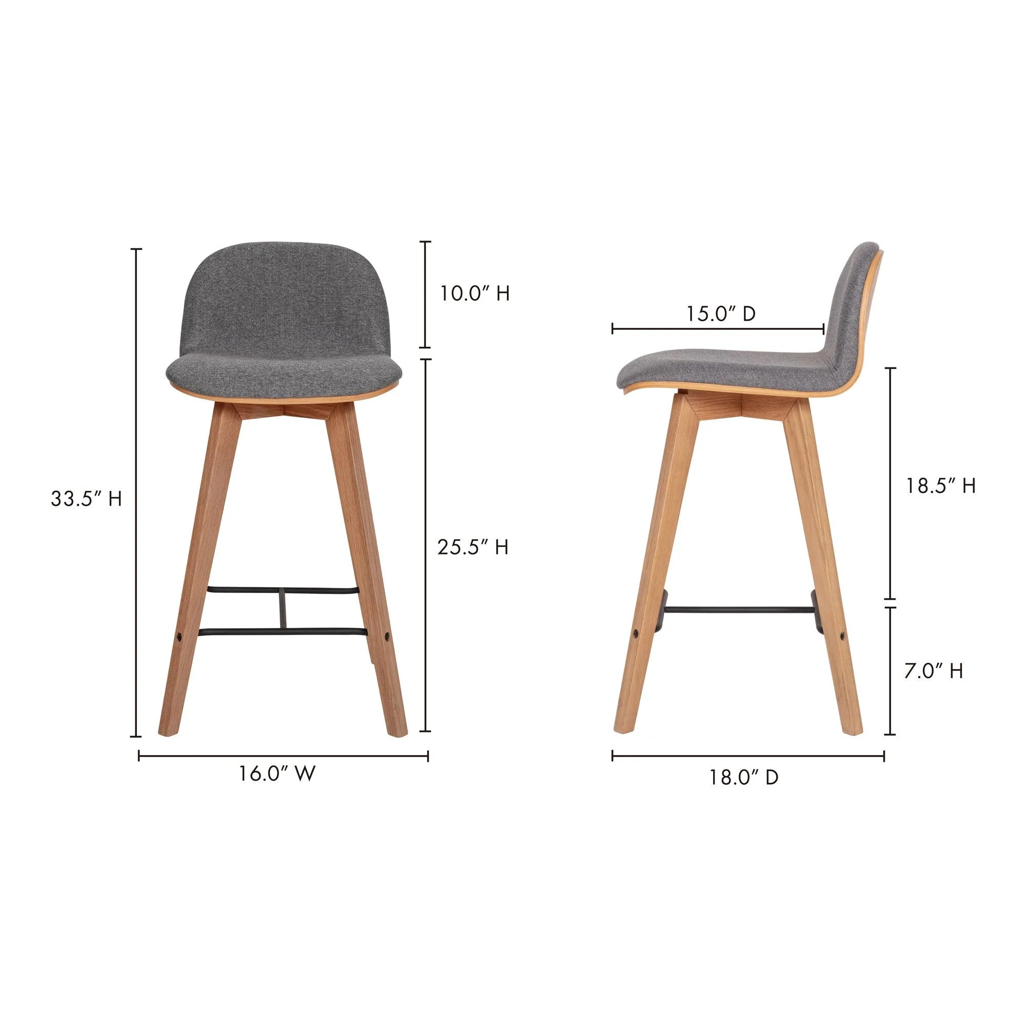 Napoli Counter Stool Grey - Frankwebs