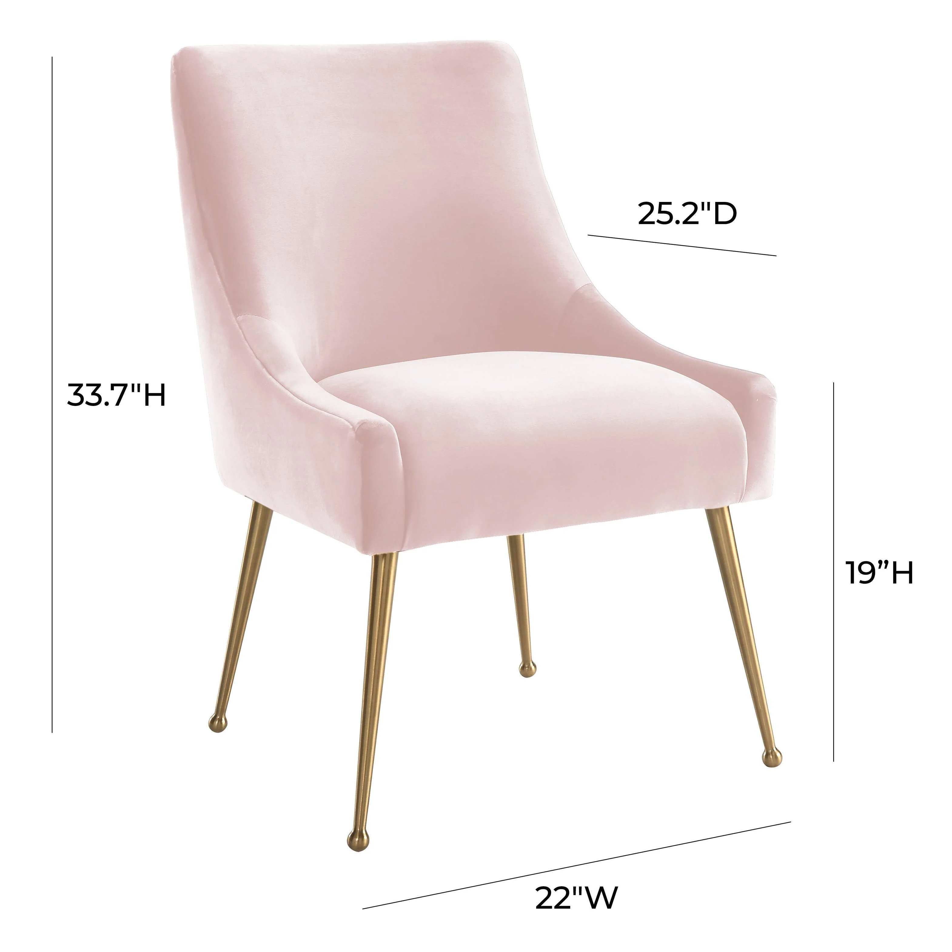 Beatrix Blush Velvet Side Chair - Frankwebs