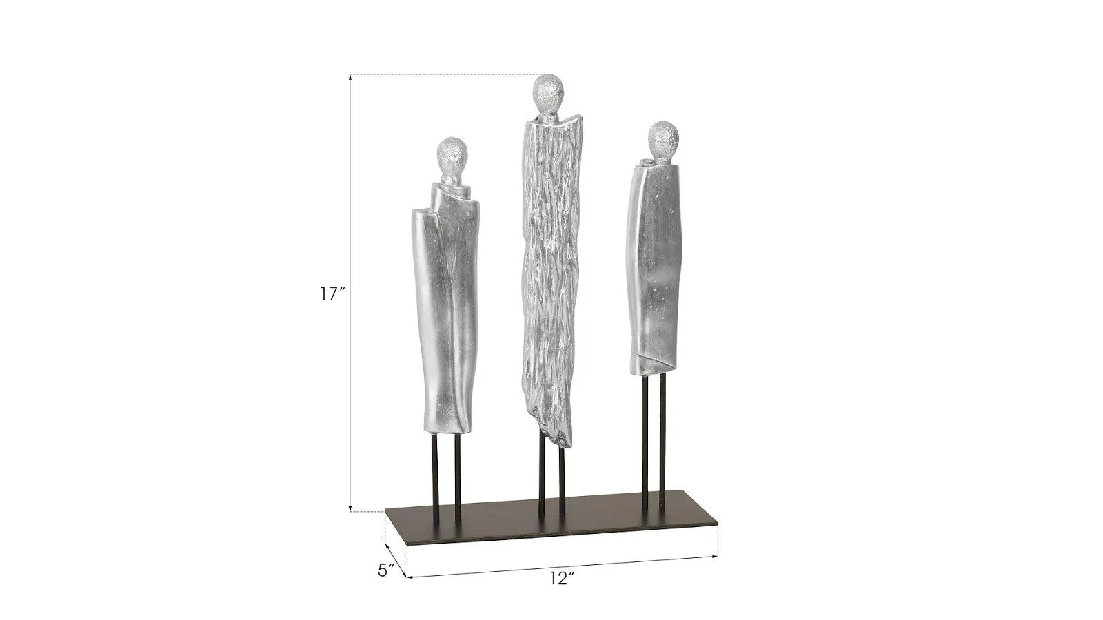 Robed Monk Trio Sculpture, Silver Leaf - Frankwebs