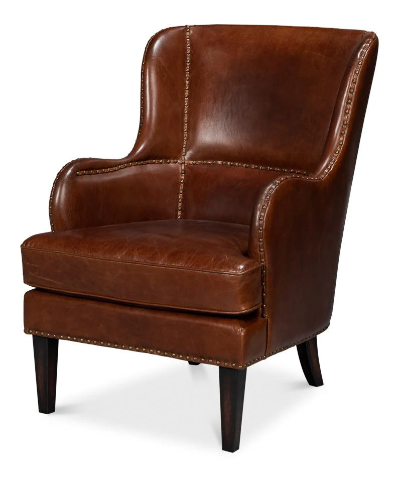 Whitney Distilled Leather Chair Brown - Frankwebs