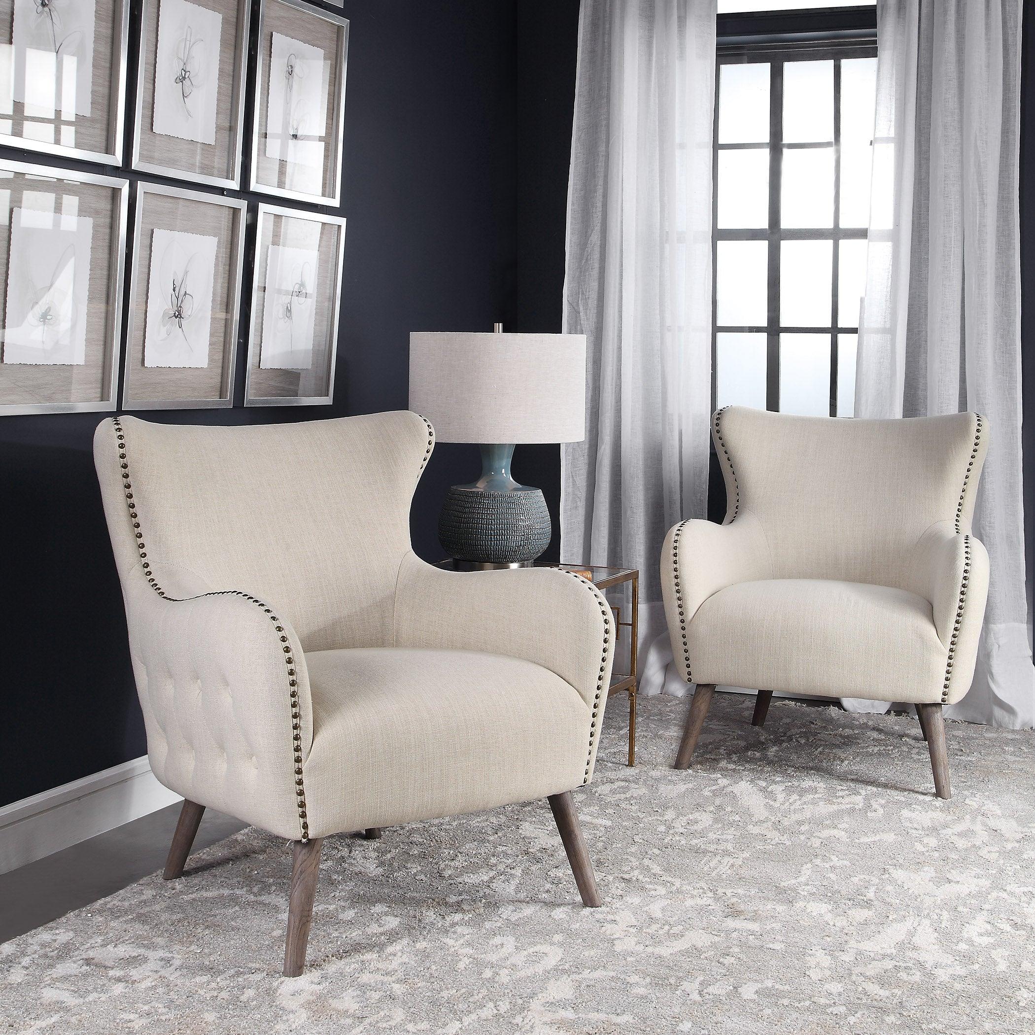 Donya Cream Accent Chair - Frankwebs