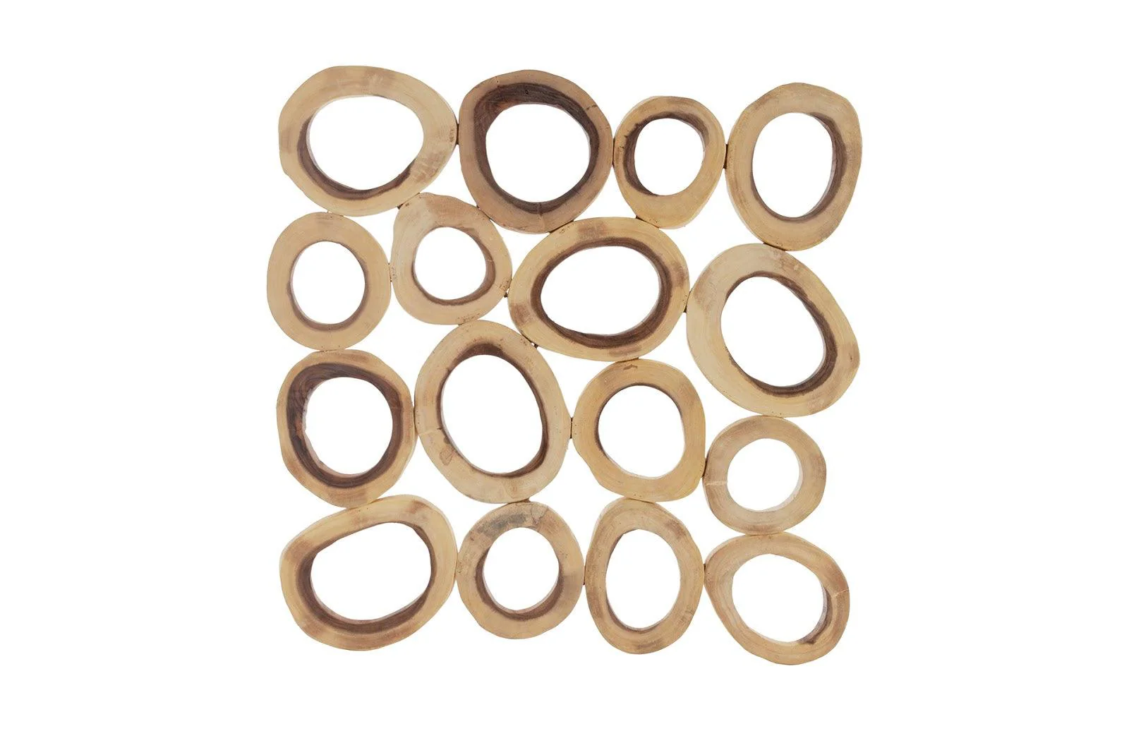 Chuleta Rings Wall Art, Chamcha Wood, Square, LG - Frankwebs