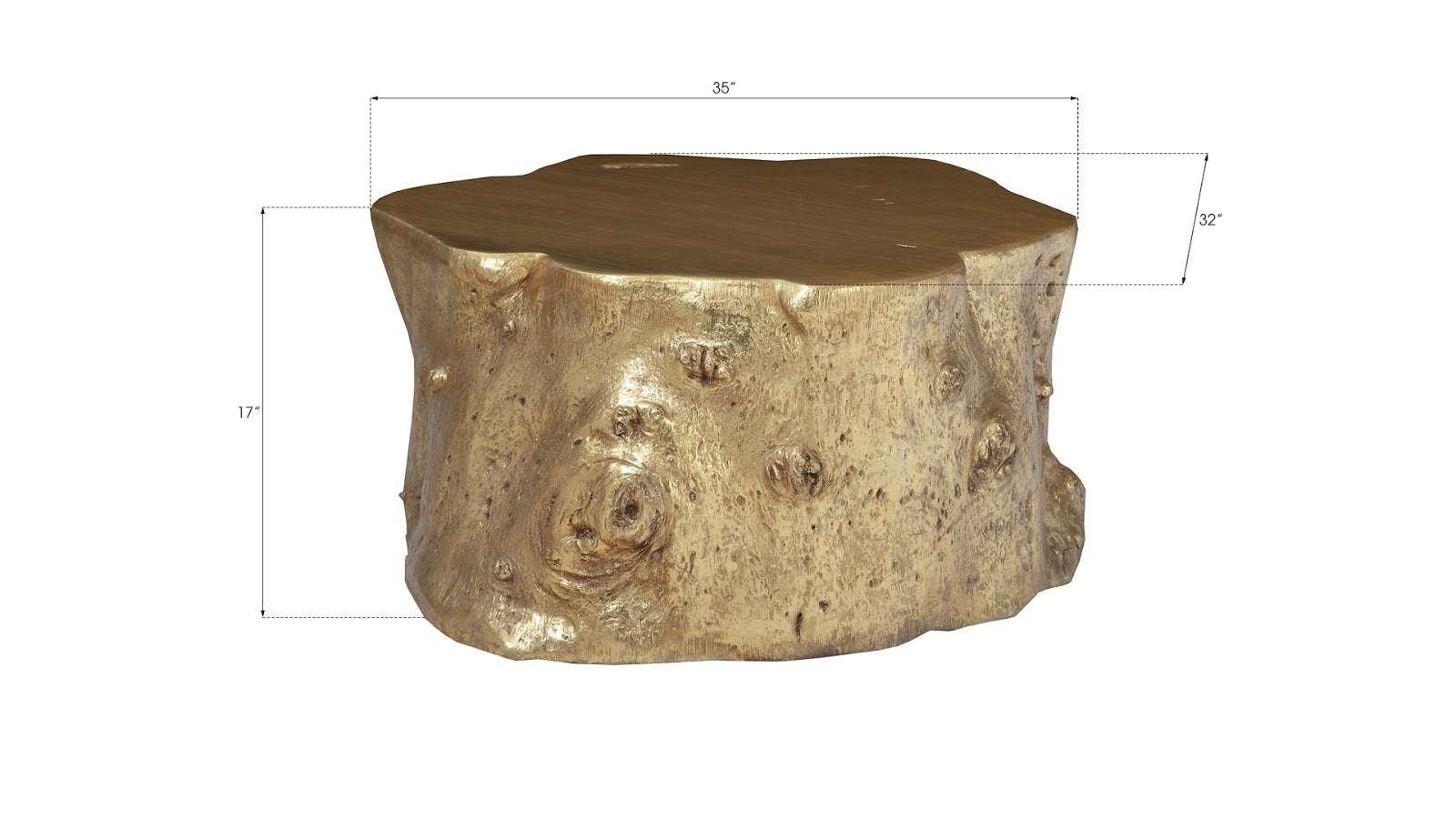 Log Coffee Table, Gold Leaf - Frankwebs