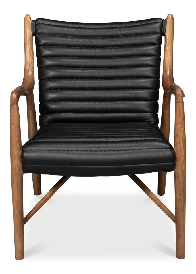 Singletary Leather Chair - Onyx Black - Frankwebs