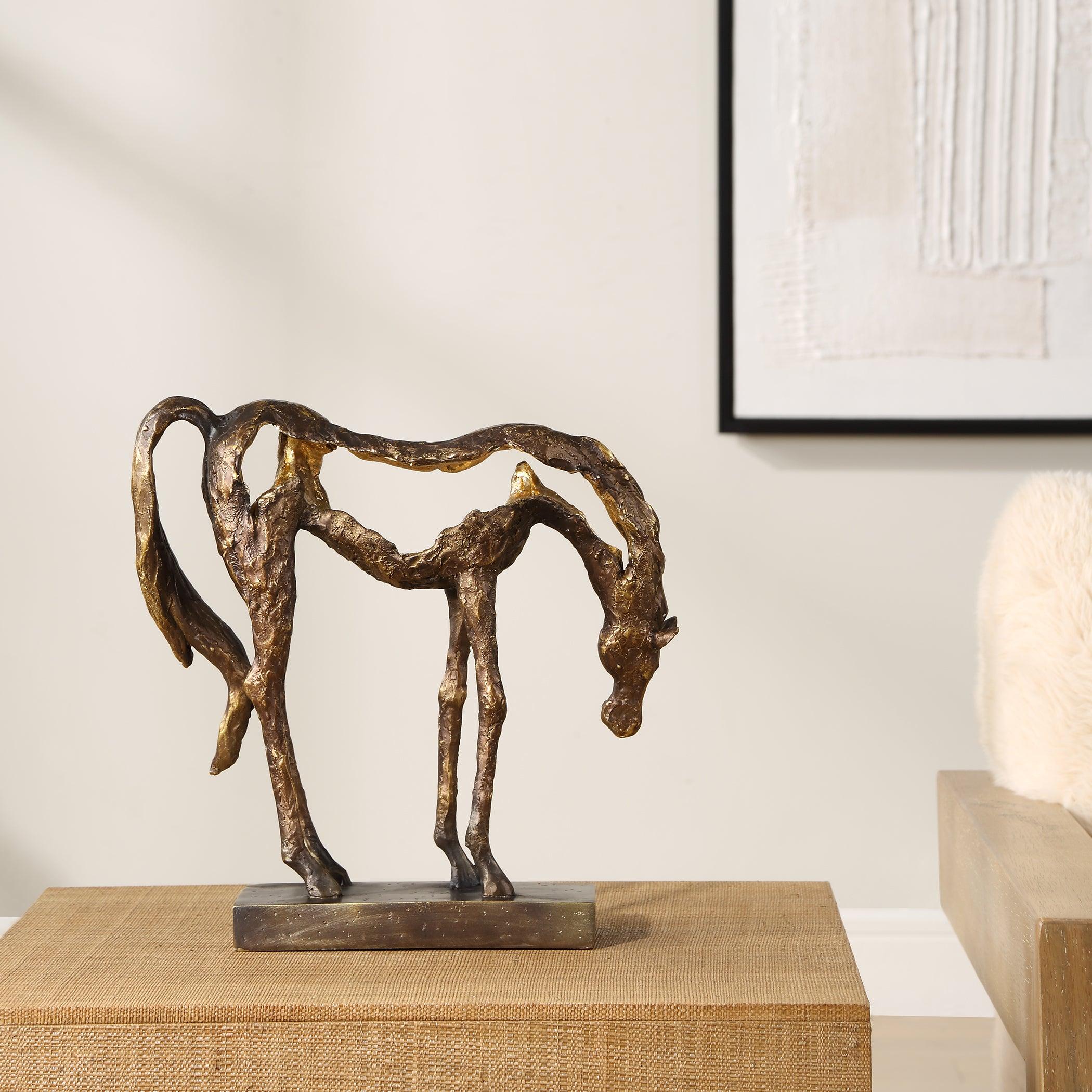 Openly Grazing Horse Sculpture - Frankwebs