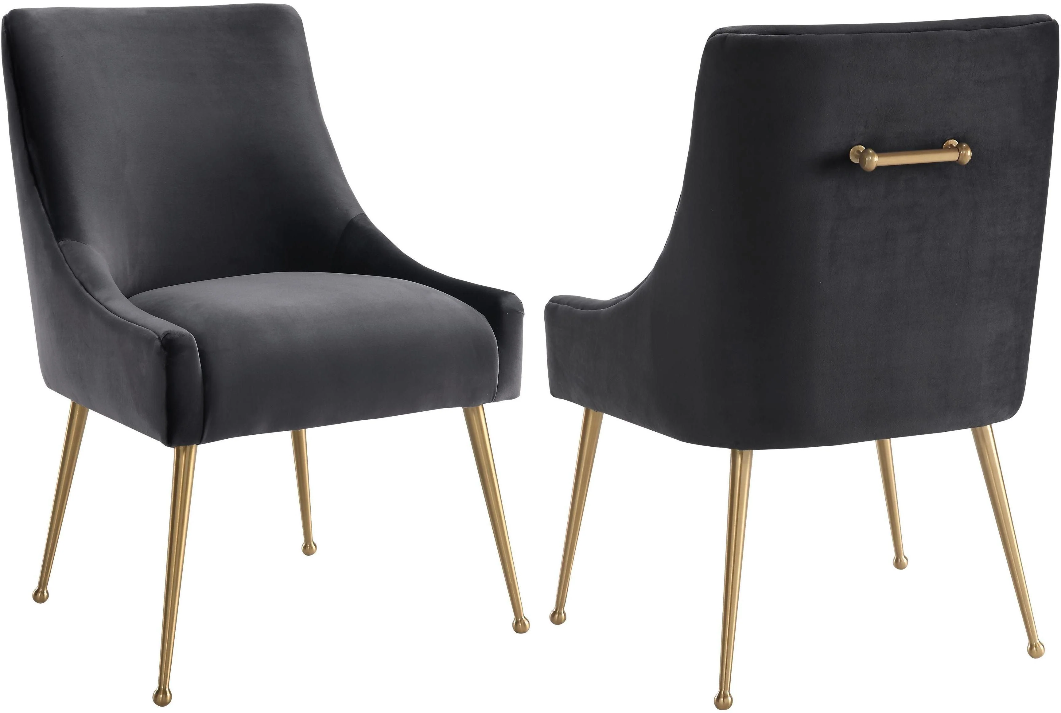 Beatrix Grey Velvet Side Chair - Frankwebs