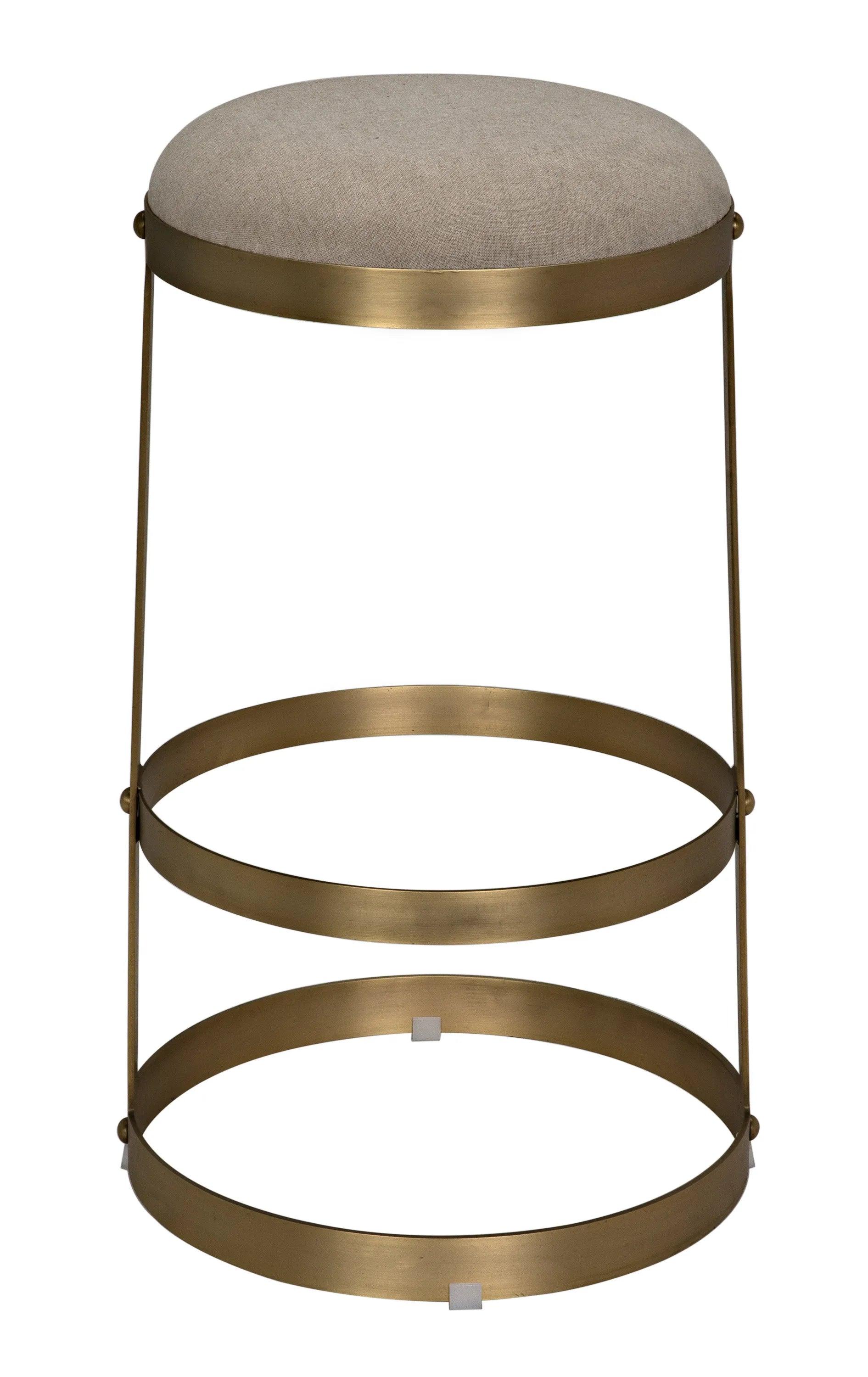 Dior Bar Stool, Metal with Brass Finish - Frankwebs