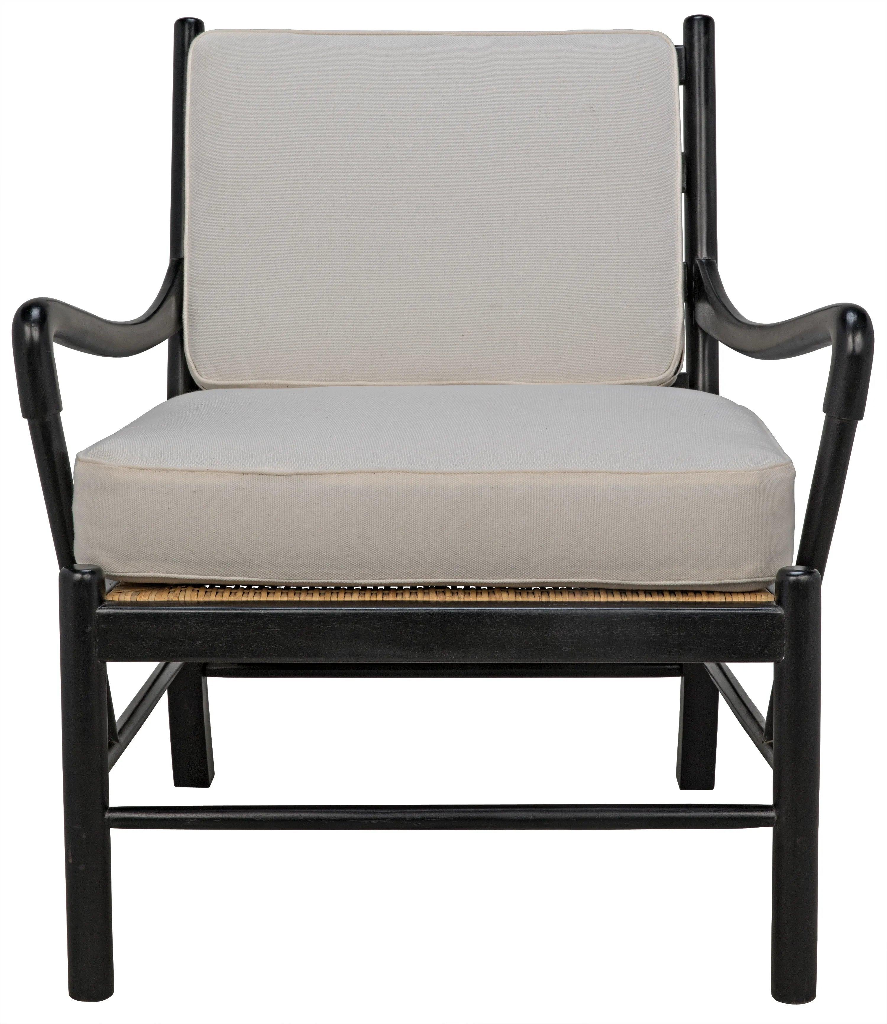 Kevin Chair with Rattan, Hand Rubbed Black - Frankwebs