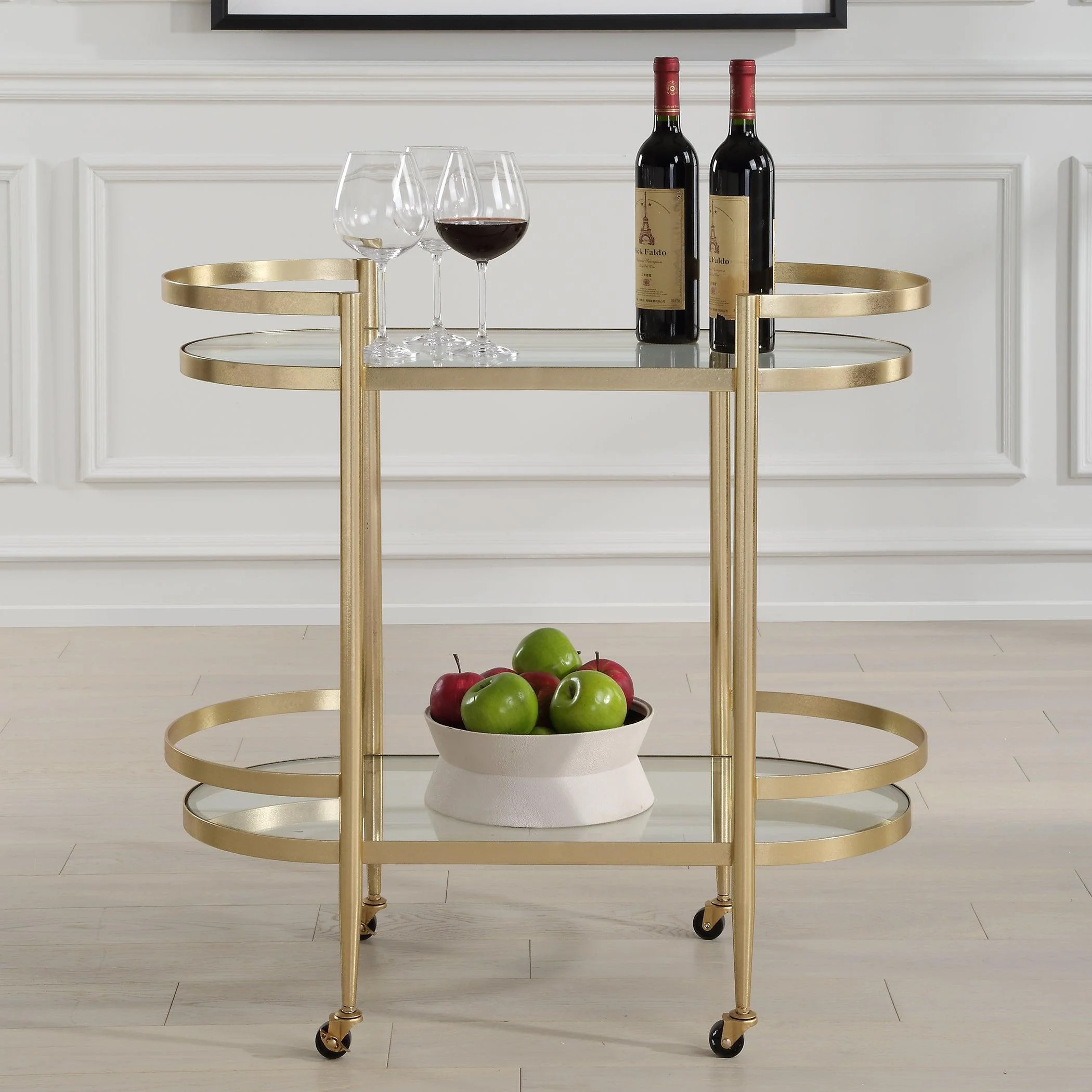 Isabelle Gold Bar Cart - Frankwebs