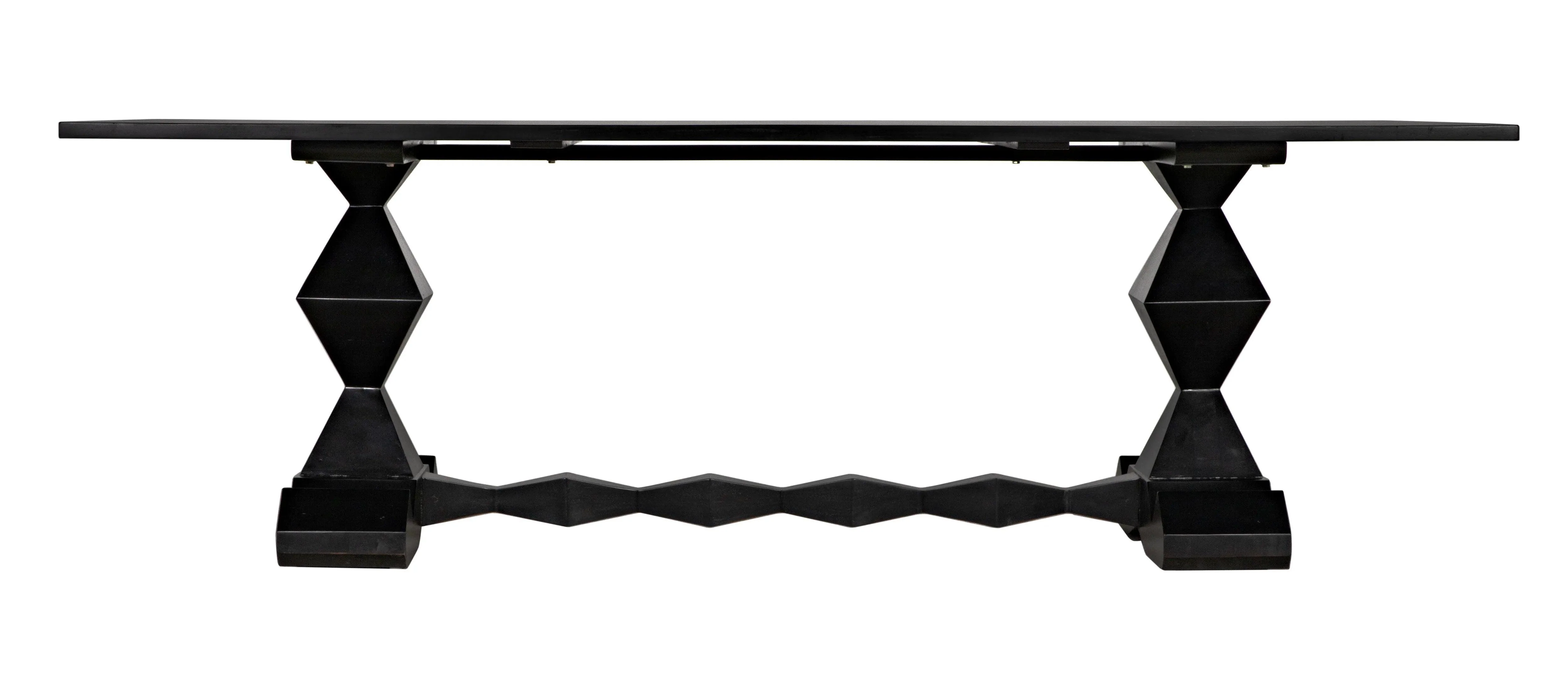 Madeira Dining Table, Hand Rubbed Black - Frankwebs