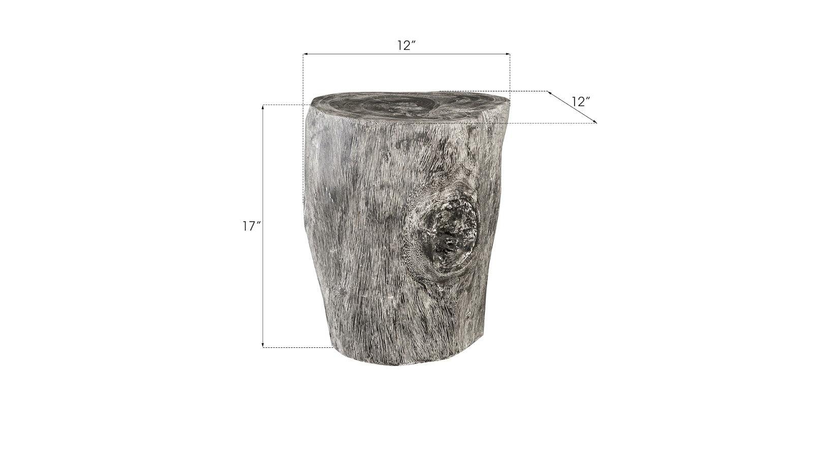 Stump Stool, Gray Stone Finish, Black - Frankwebs