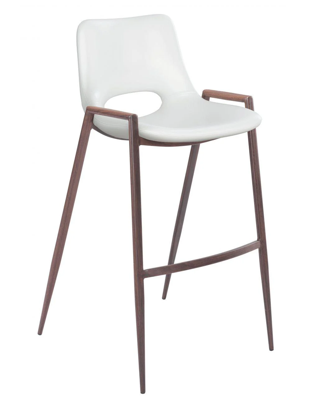 Desi Bar Chair (Set of 2) White & Walnut - Frankwebs