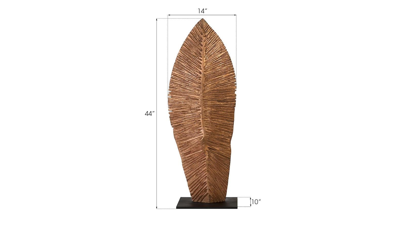 Carved Leaf on Stand, Copper Leaf, SM - Frankwebs