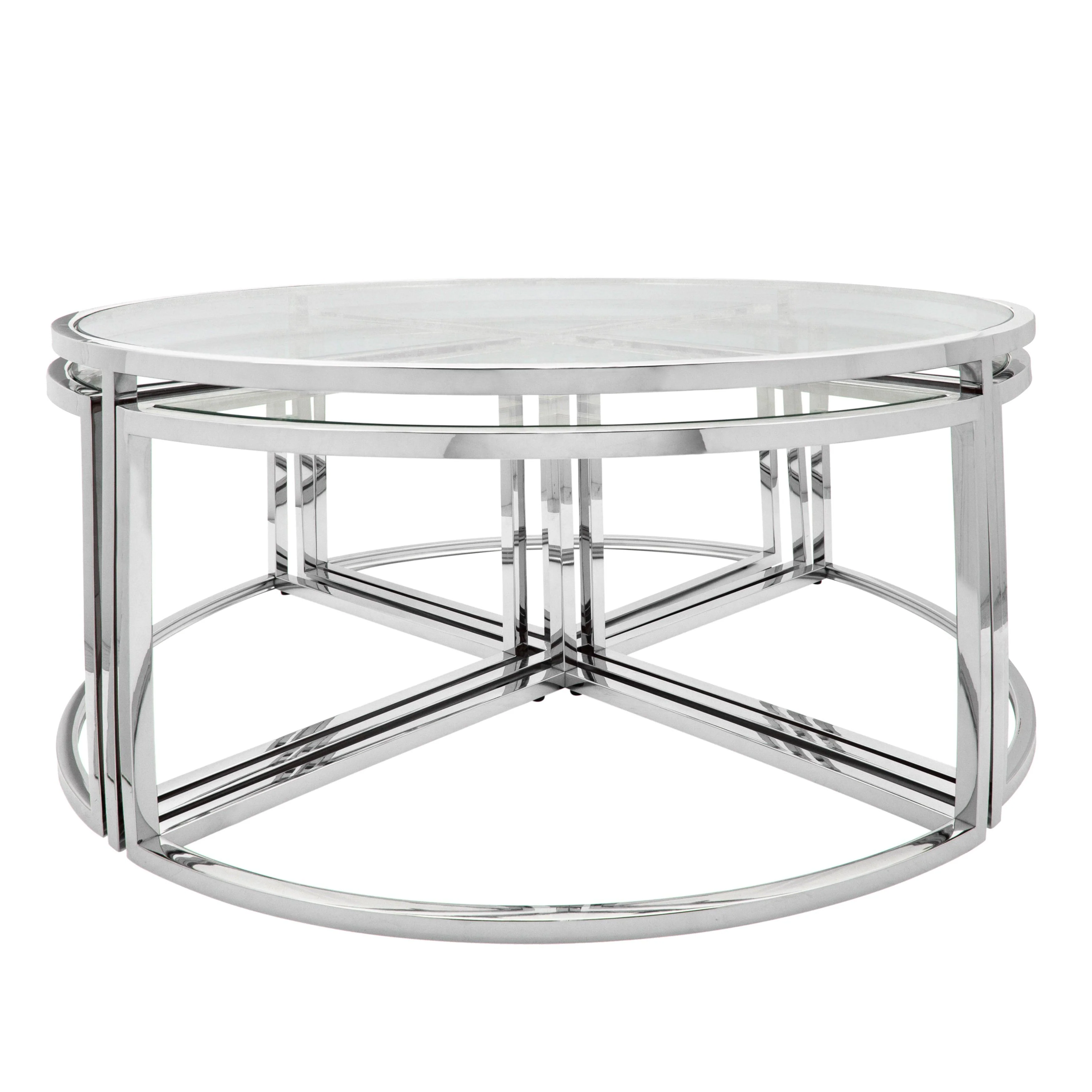 Metal Pull Out Coffee Table, Silver - Frankwebs