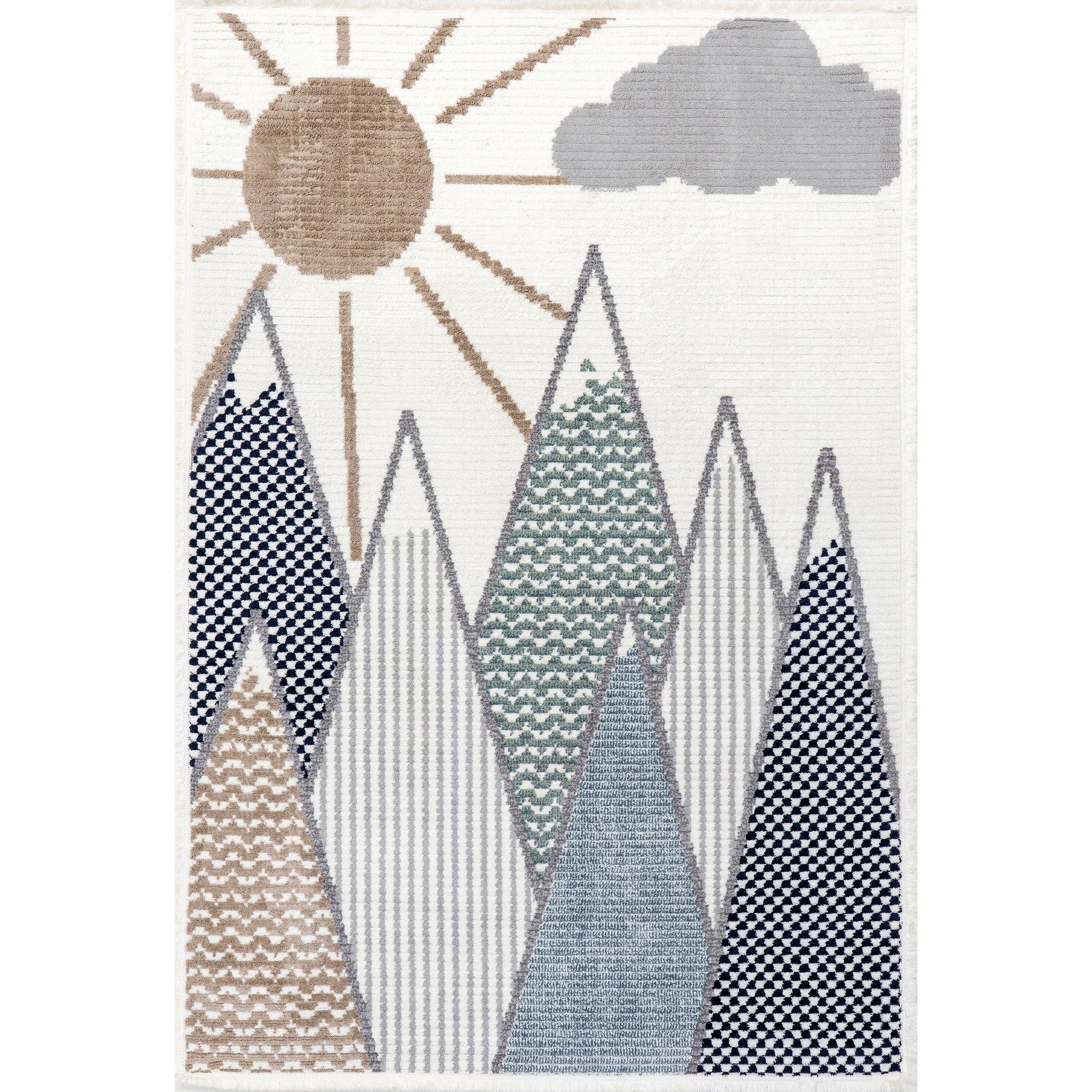 Elsha Rocky Mountains Kids Fringe Area Rug - Frankwebs