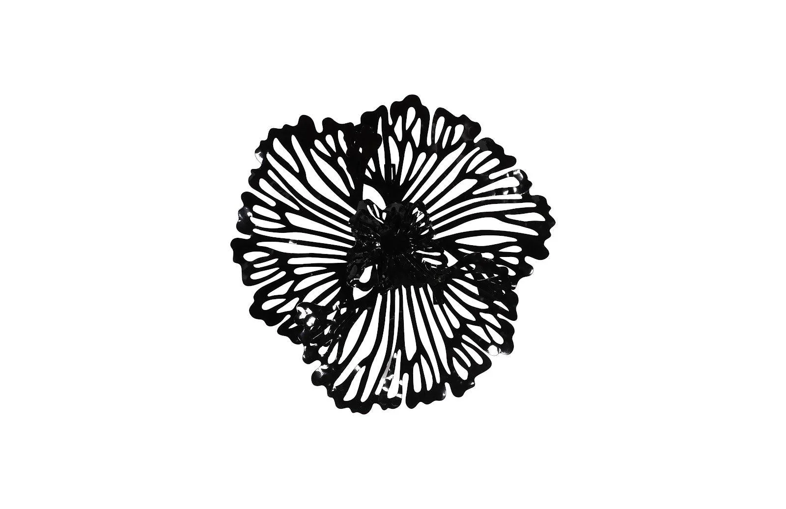 Flower Wall Art, Extra Small, Black, Metal - Frankwebs