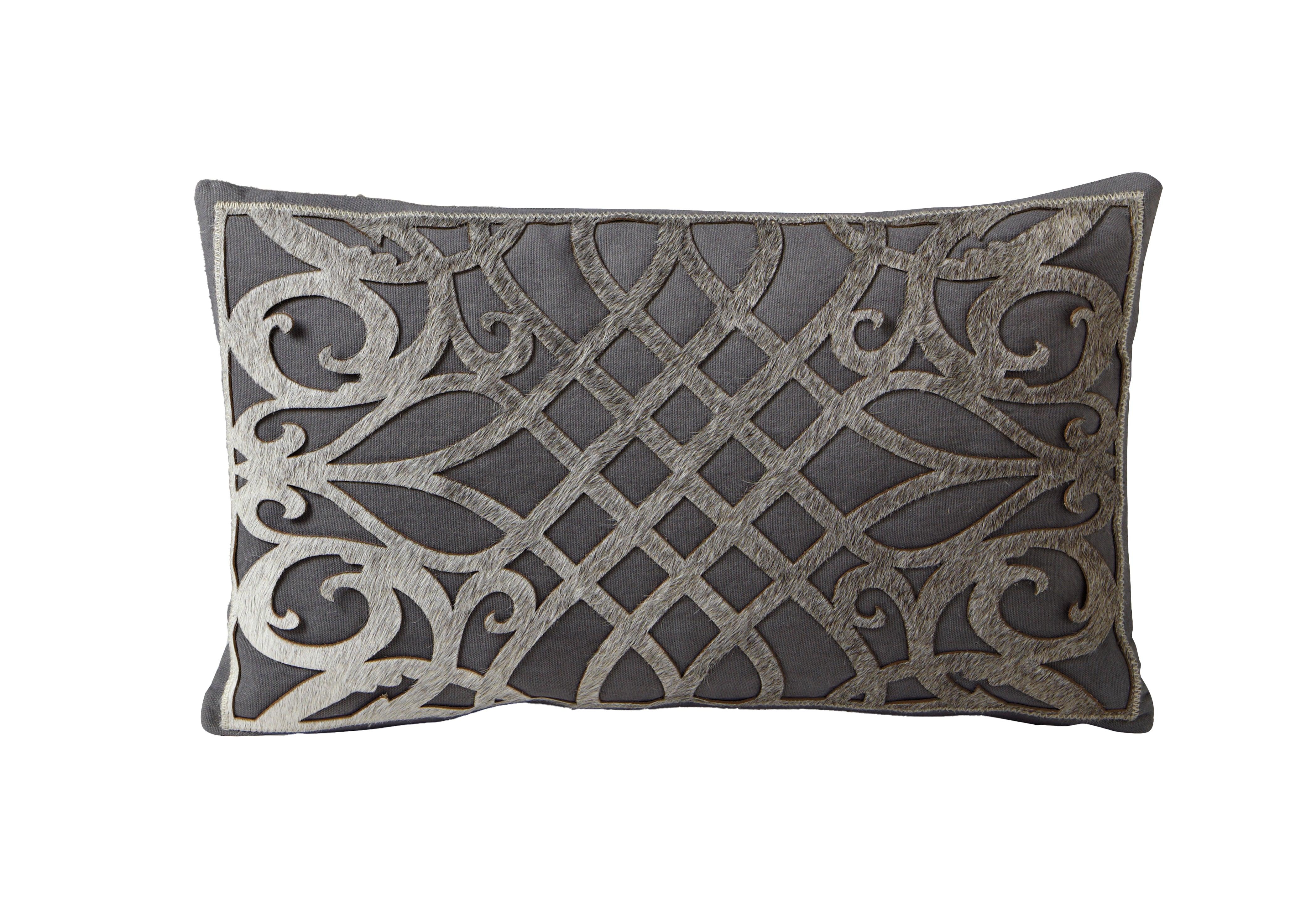 Cowhide Laser Cut Rectangle Cushion - Frankwebs